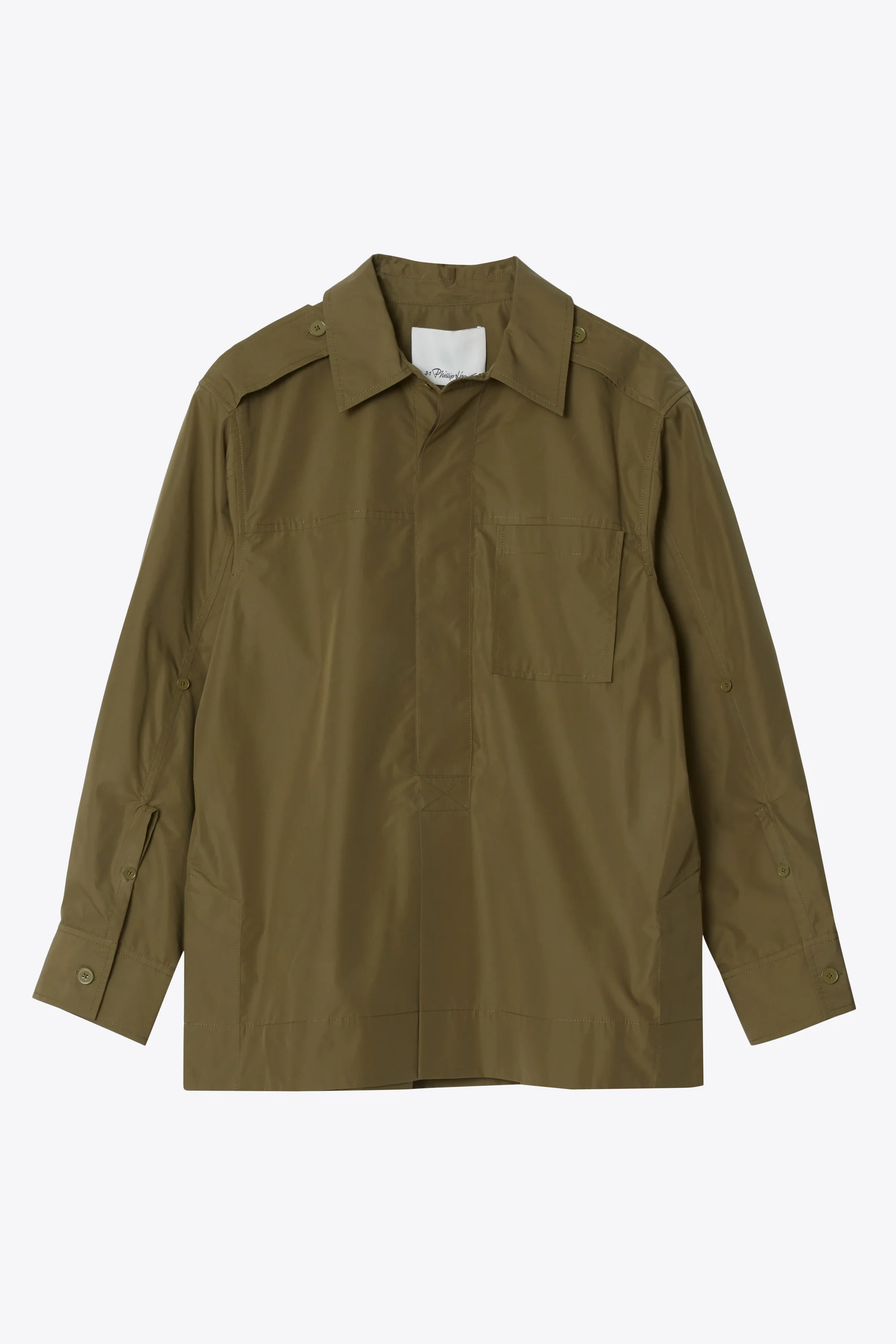 White Oversize Popover Shirt - Image 14