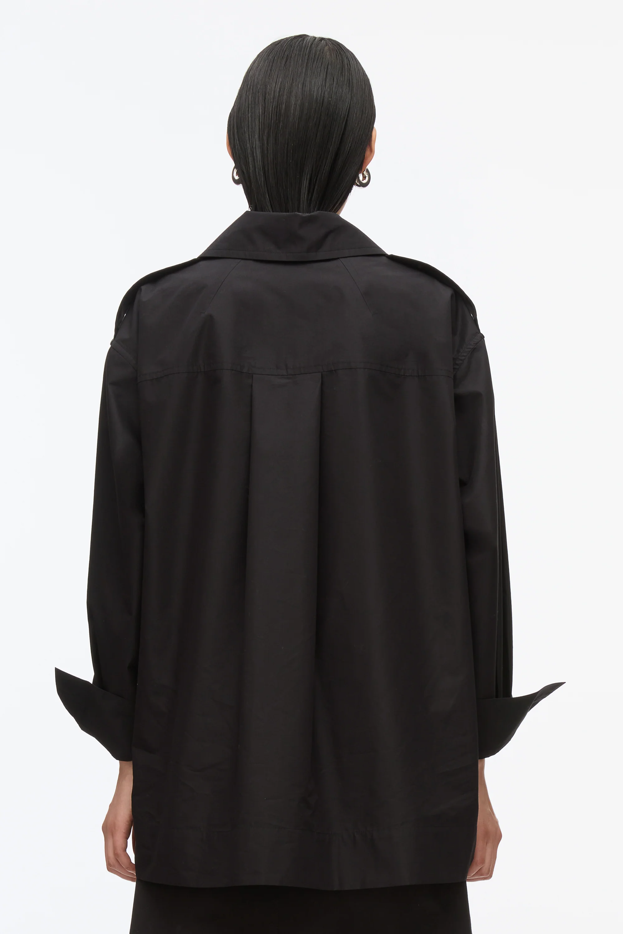 White Oversize Popover Shirt - Image 5