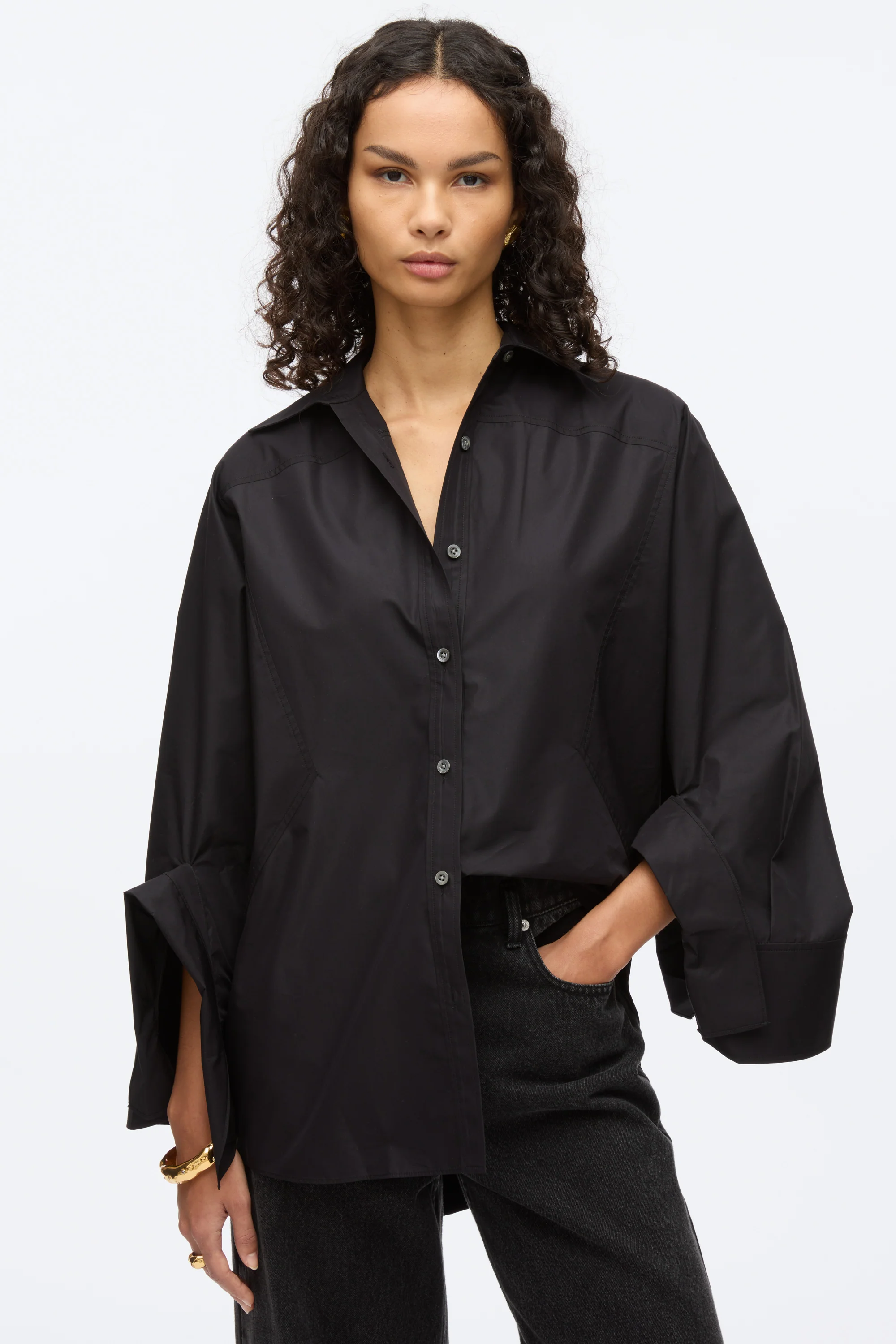 Oversize Shirt with Cascade Cuff - Image 10