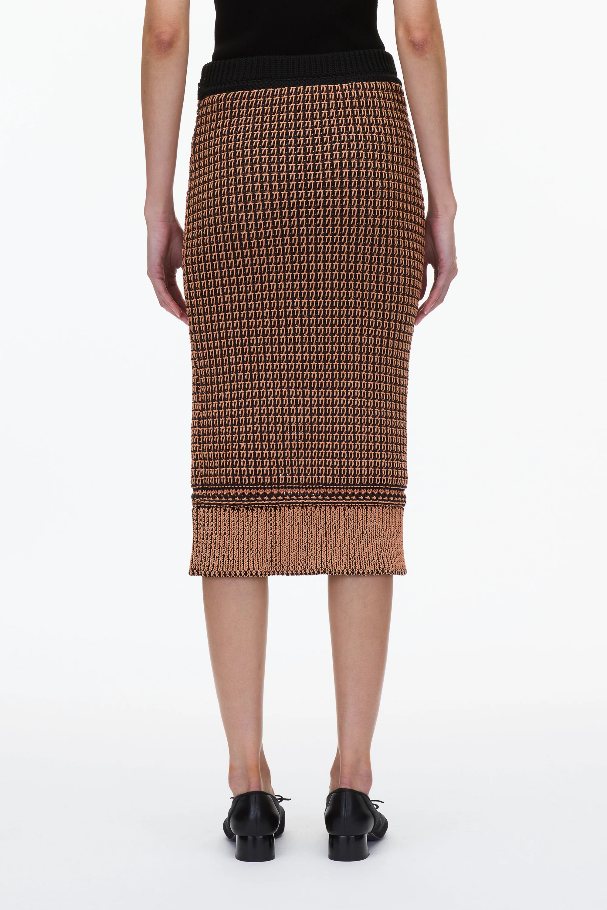 Bi-Color Knit Pencil Skirt - Image 4