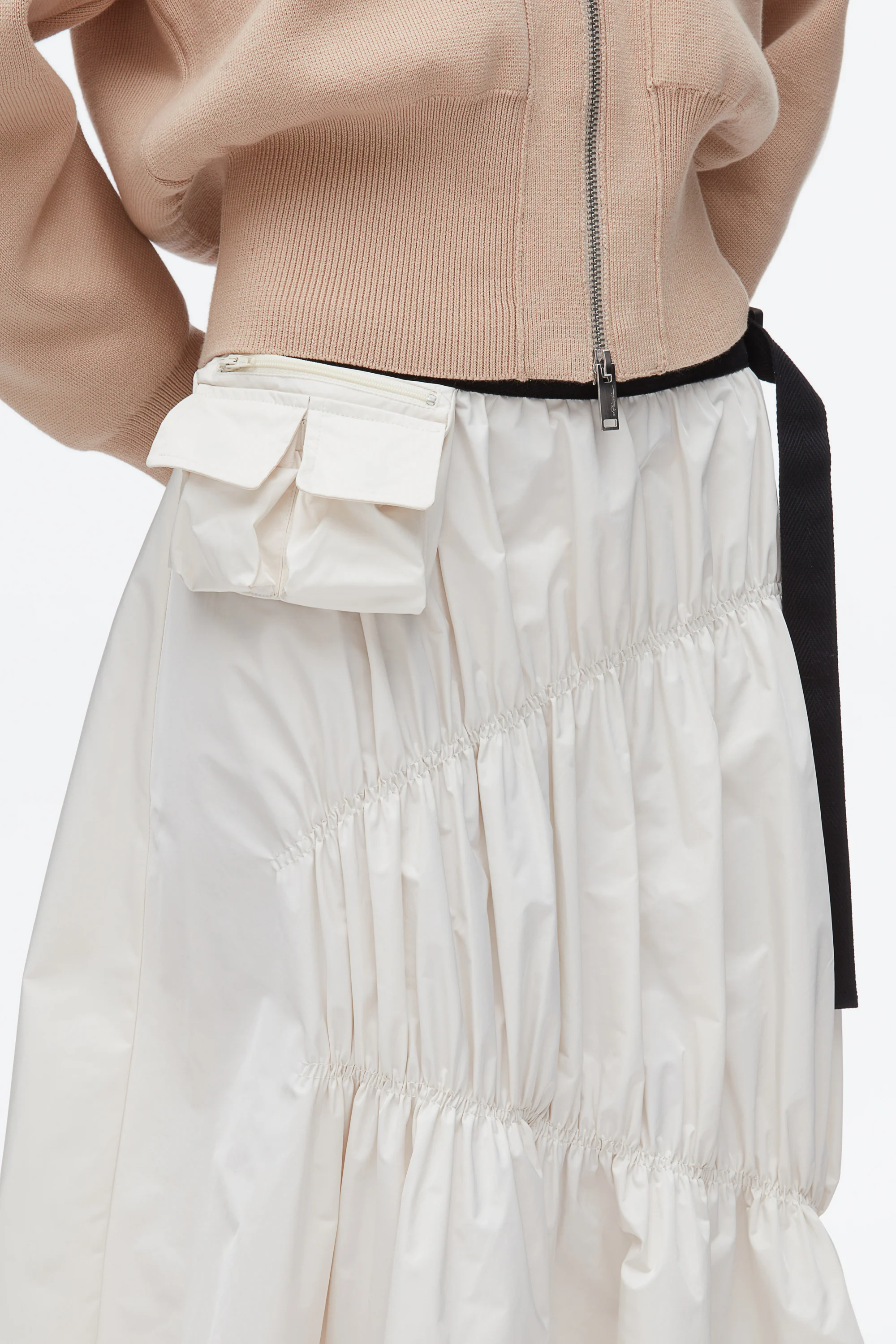 Ripstop Asymmetric Skirt with Ruching - Image 6