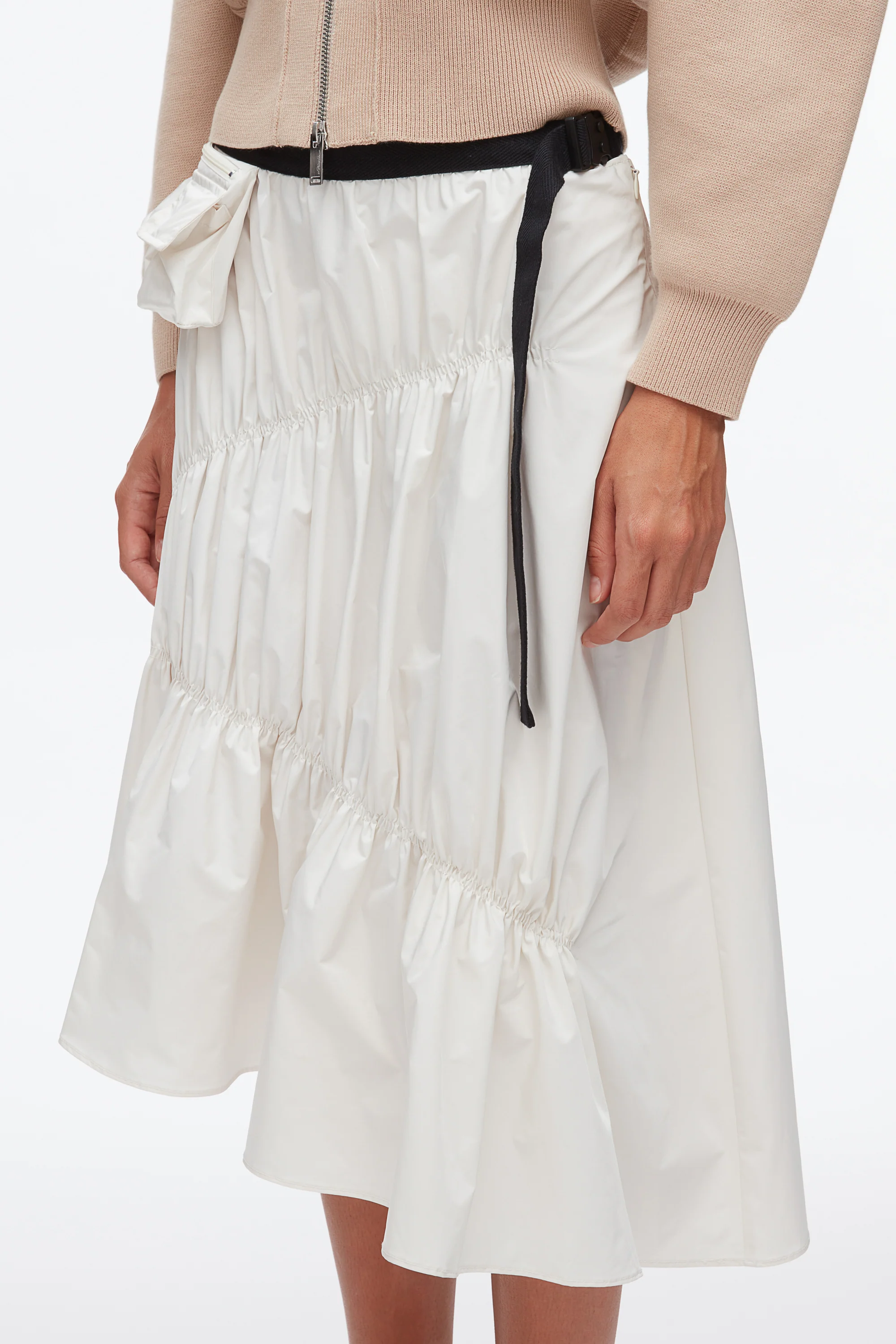 Ripstop Asymmetric Skirt with Ruching - Image 7