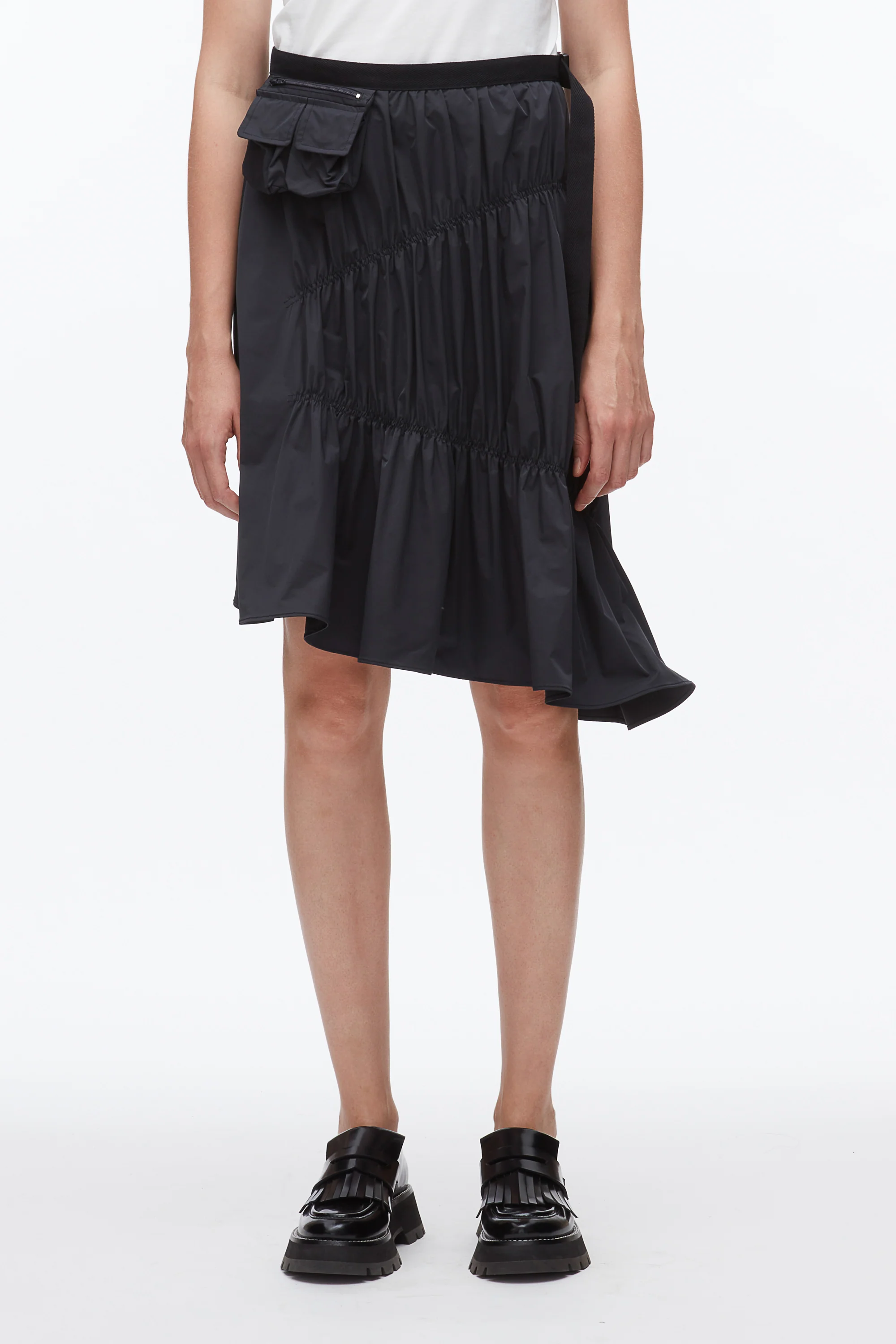 Ripstop Asymmetric Skirt with Ruching - Image 11