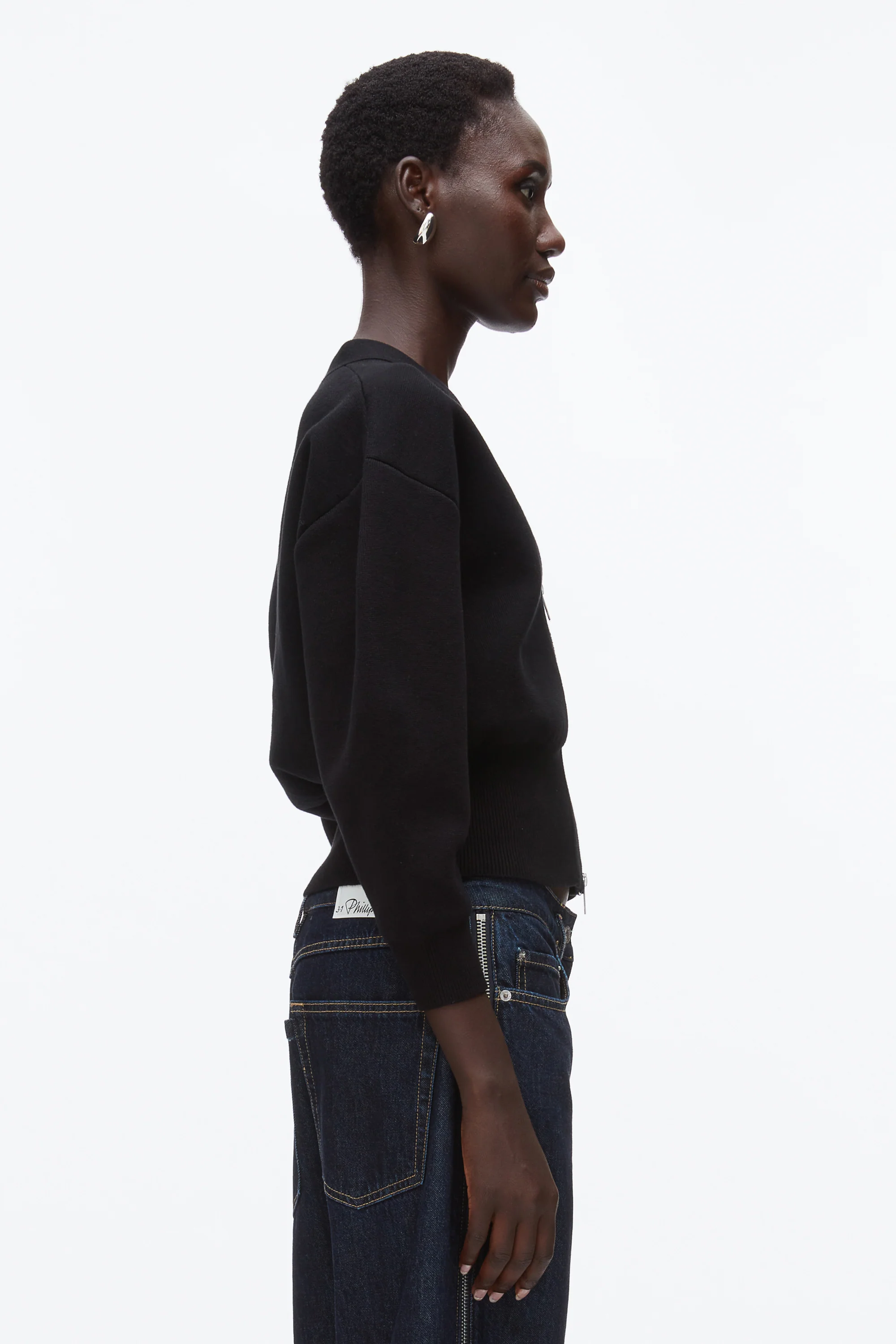 Round Sleeve Zip Cardigan - Image 3