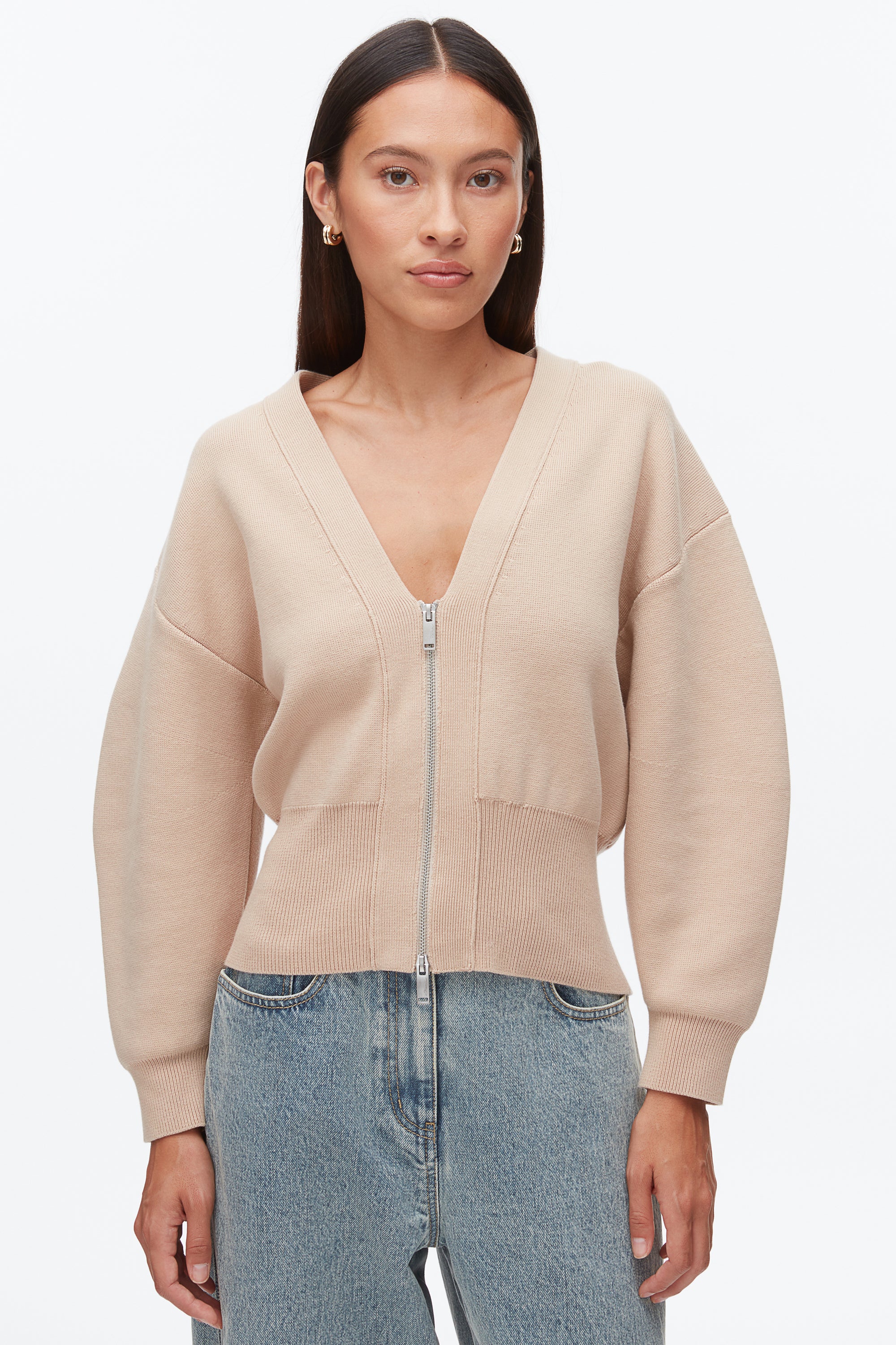 Round Sleeve Zip Cardigan - Image 12