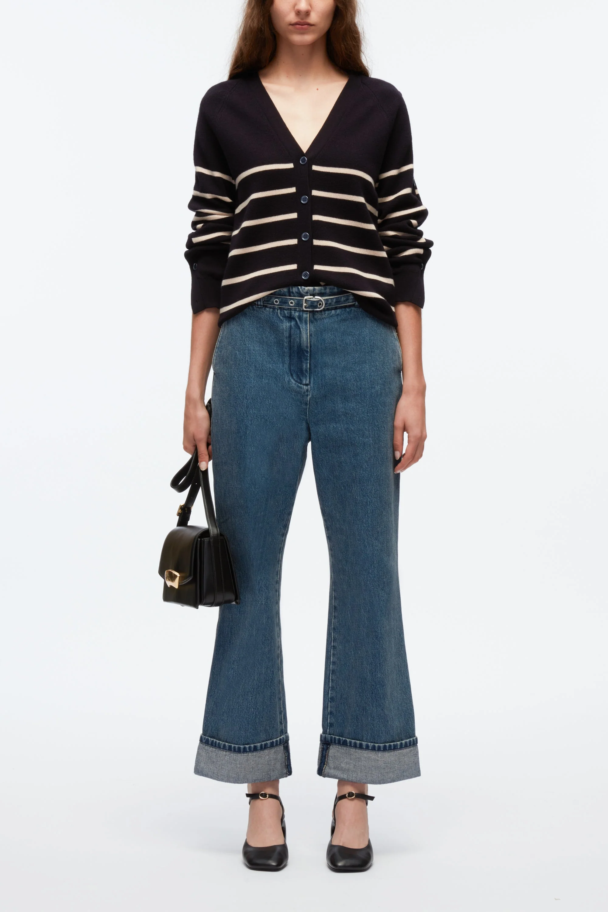 Sailor Stripe Button Sleeve Cardigan - Image 6