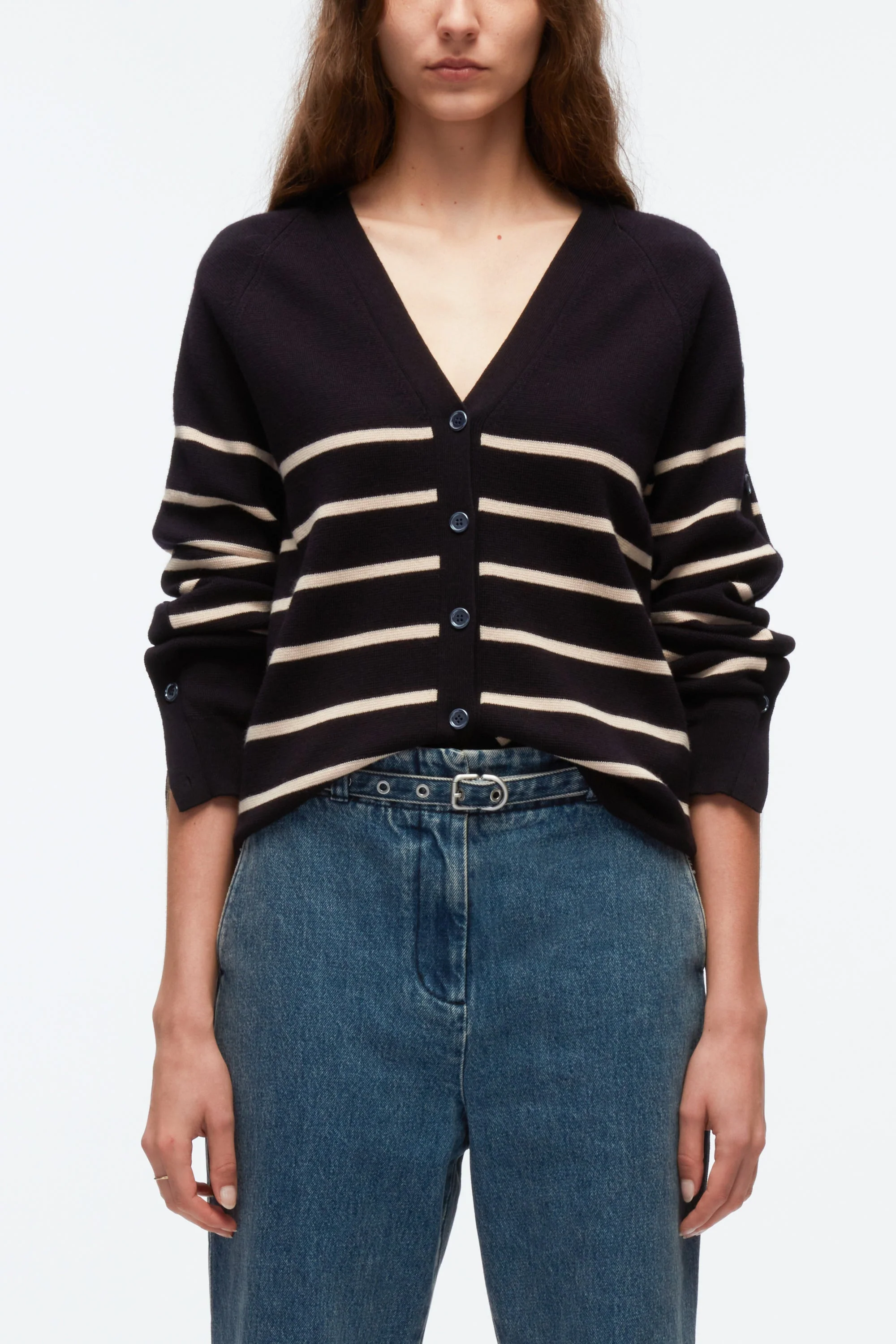 Sailor Stripe Button Sleeve Cardigan - Image 7