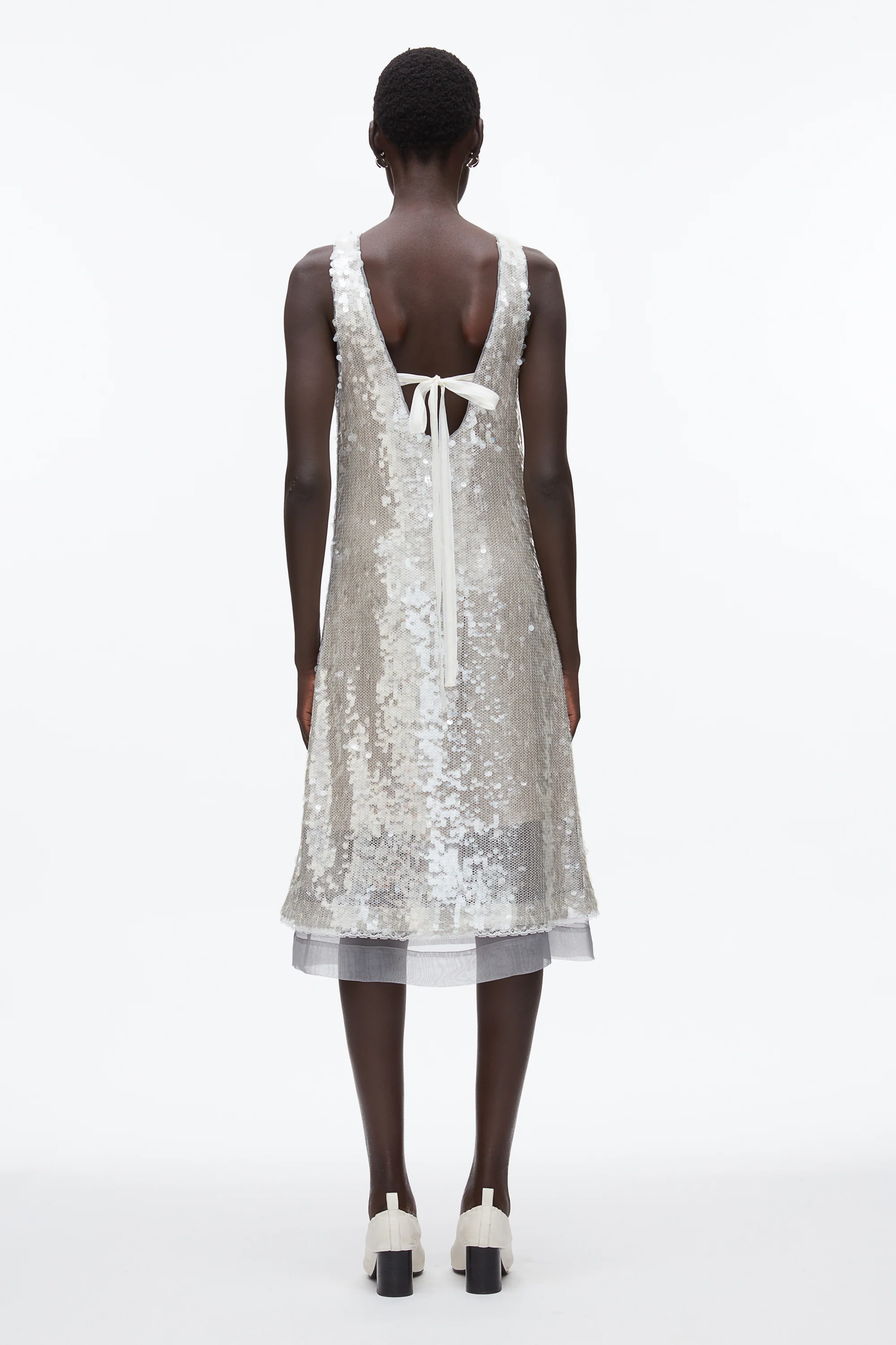 Sequin Tank Dress with Bow - Image 4