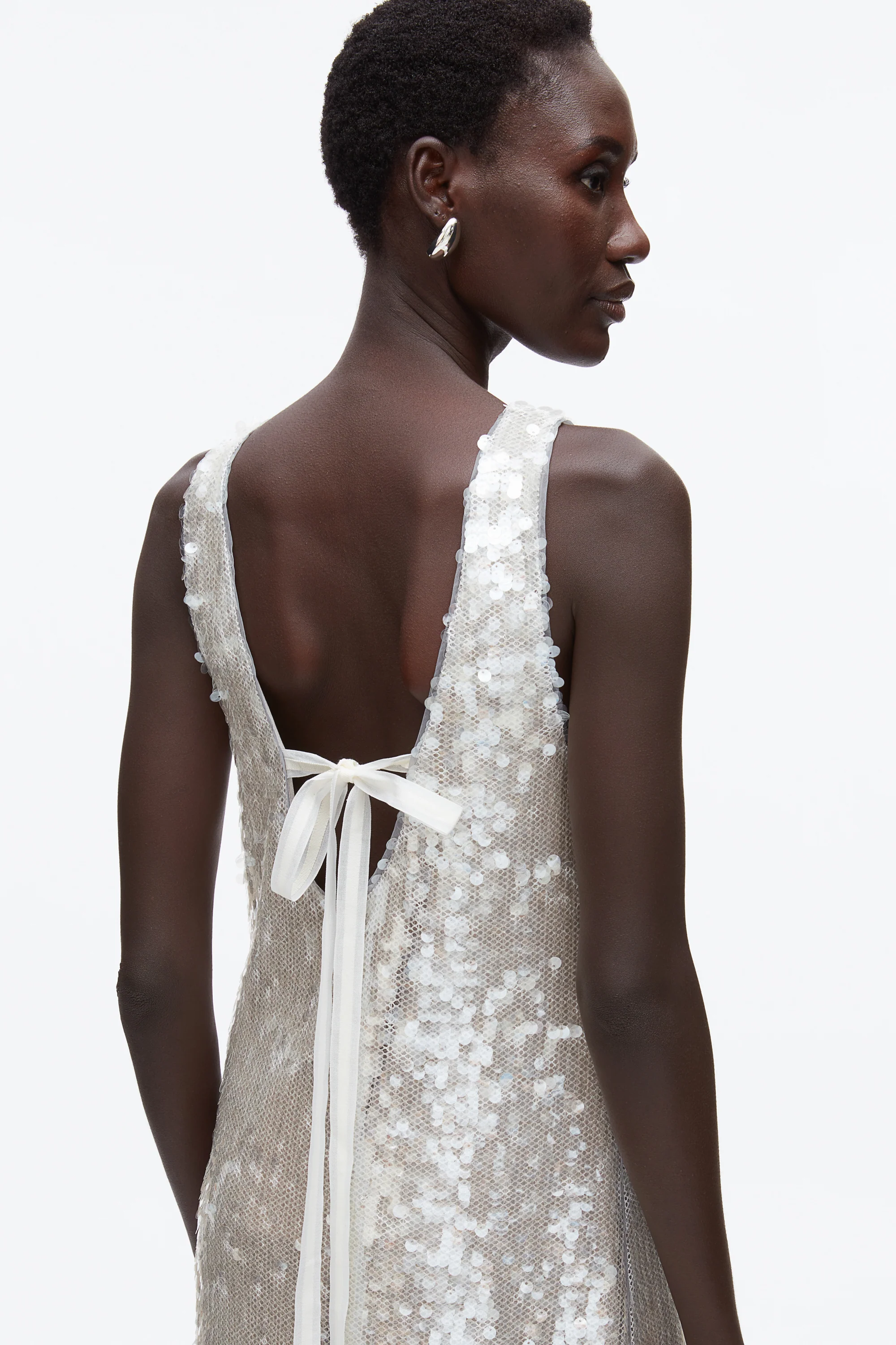 Sequin Tank Dress with Bow - Image 5