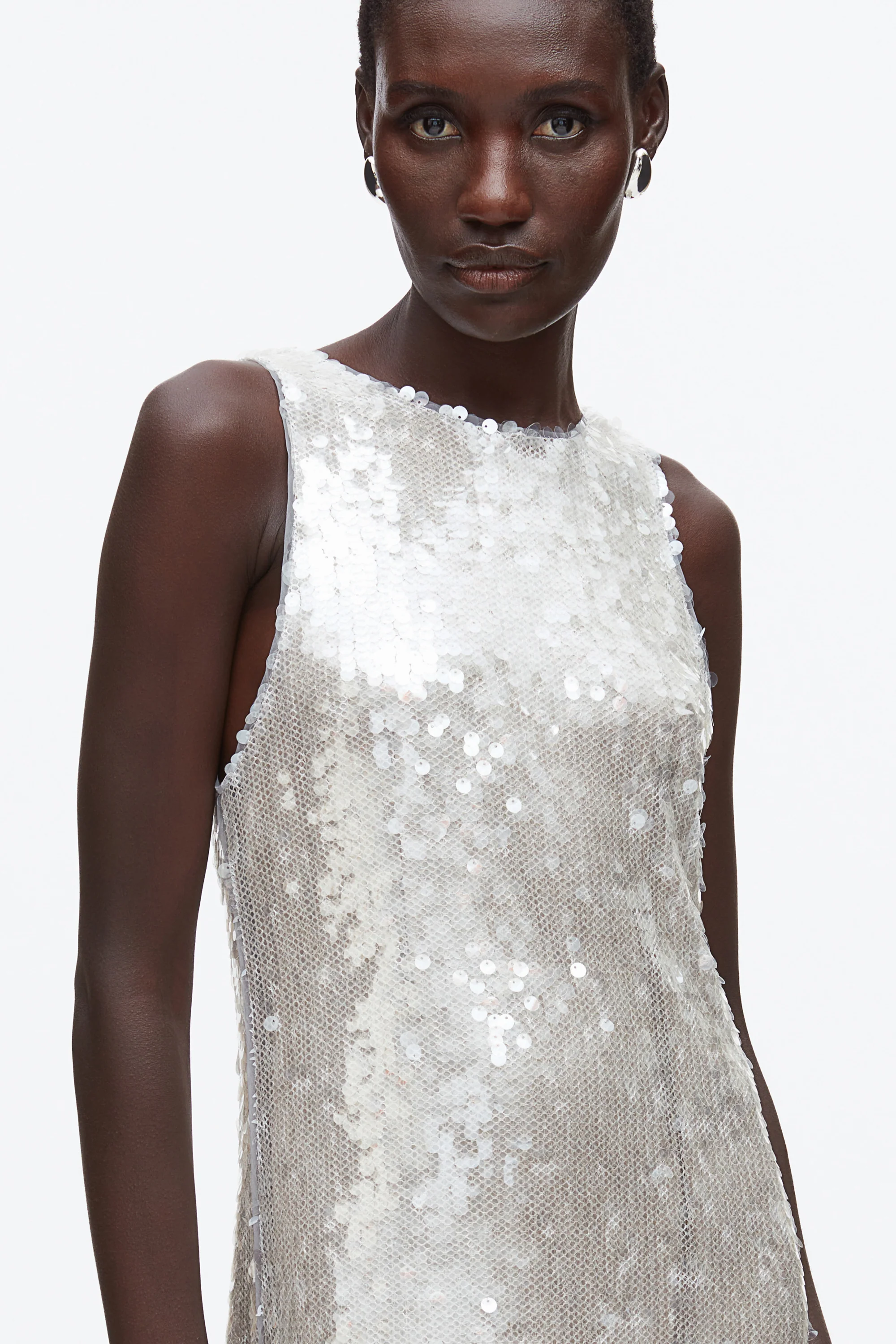 Sequin Tank Dress with Bow - Image 6