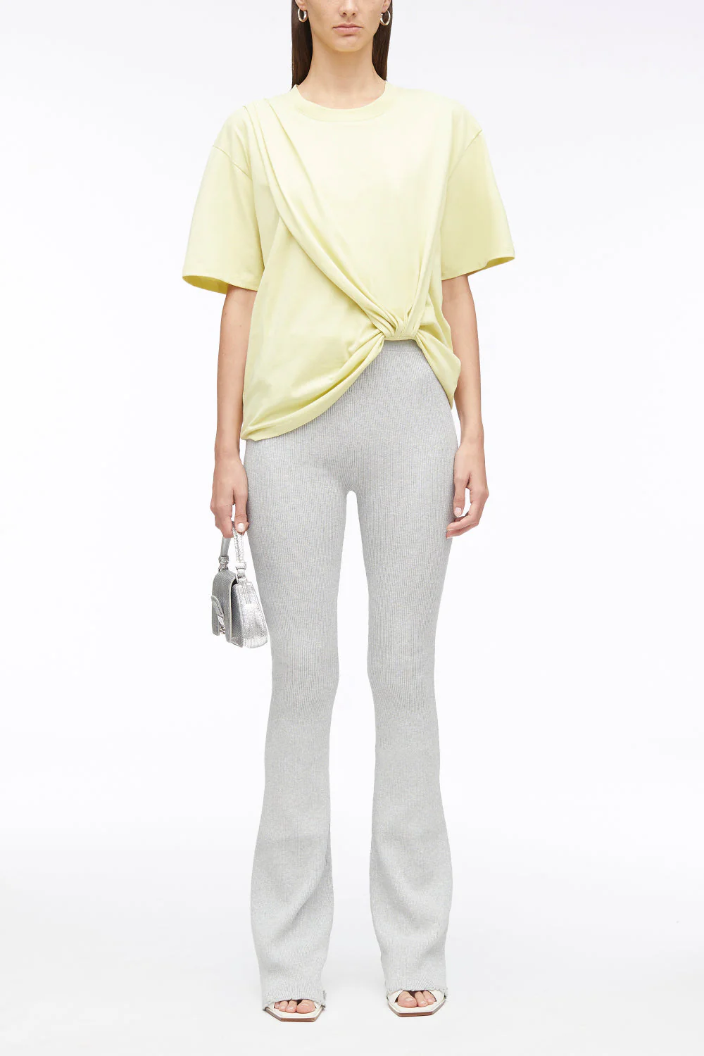 Short Sleeve Draped Cotton Jersey T-Shirt - Image 7