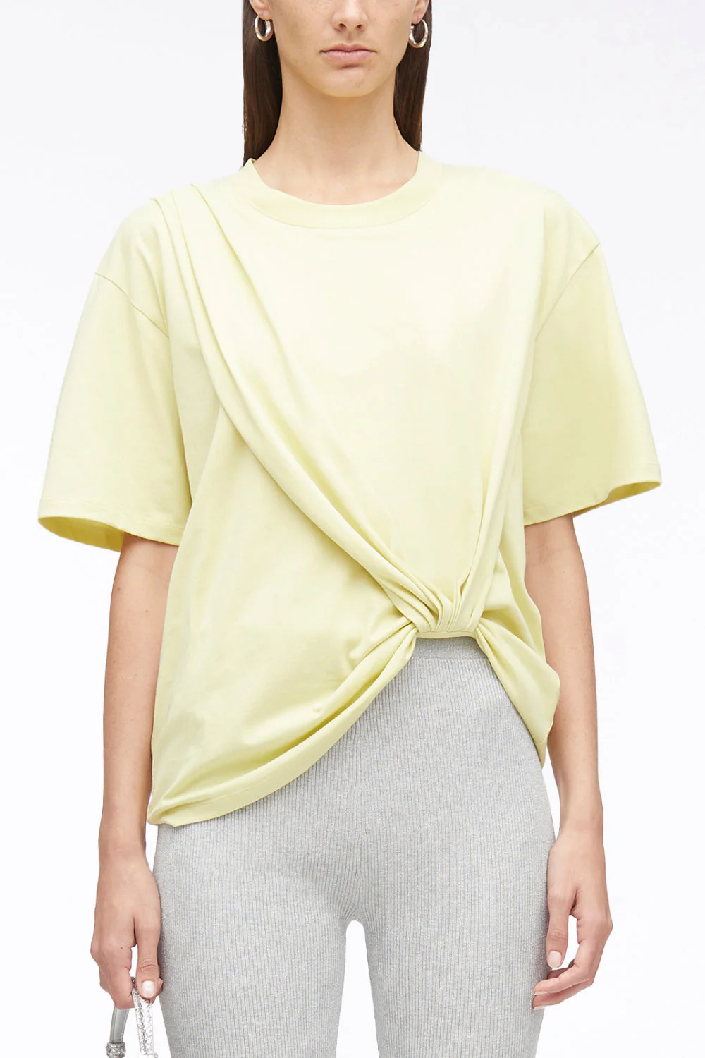 Short Sleeve Draped Cotton Jersey T-Shirt - Image 8