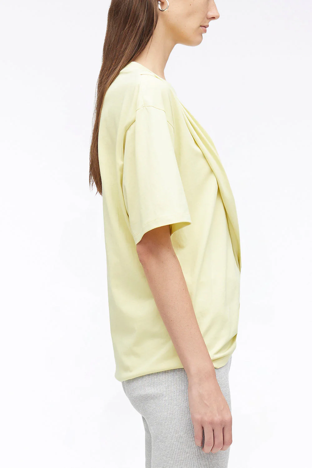 Short Sleeve Draped Cotton Jersey T-Shirt - Image 9