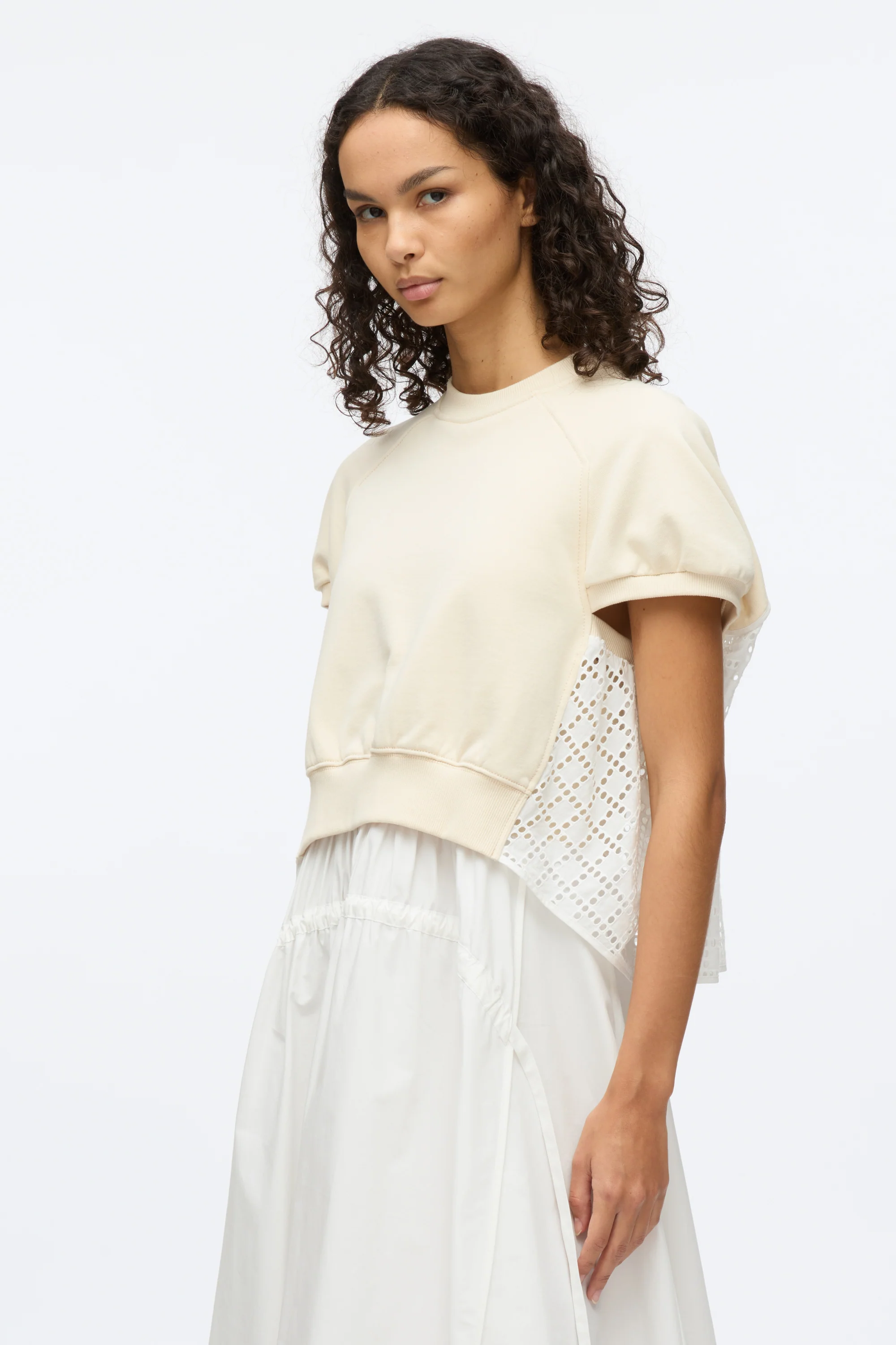 French Terry Dress with Broderie Anglaise - Image 5