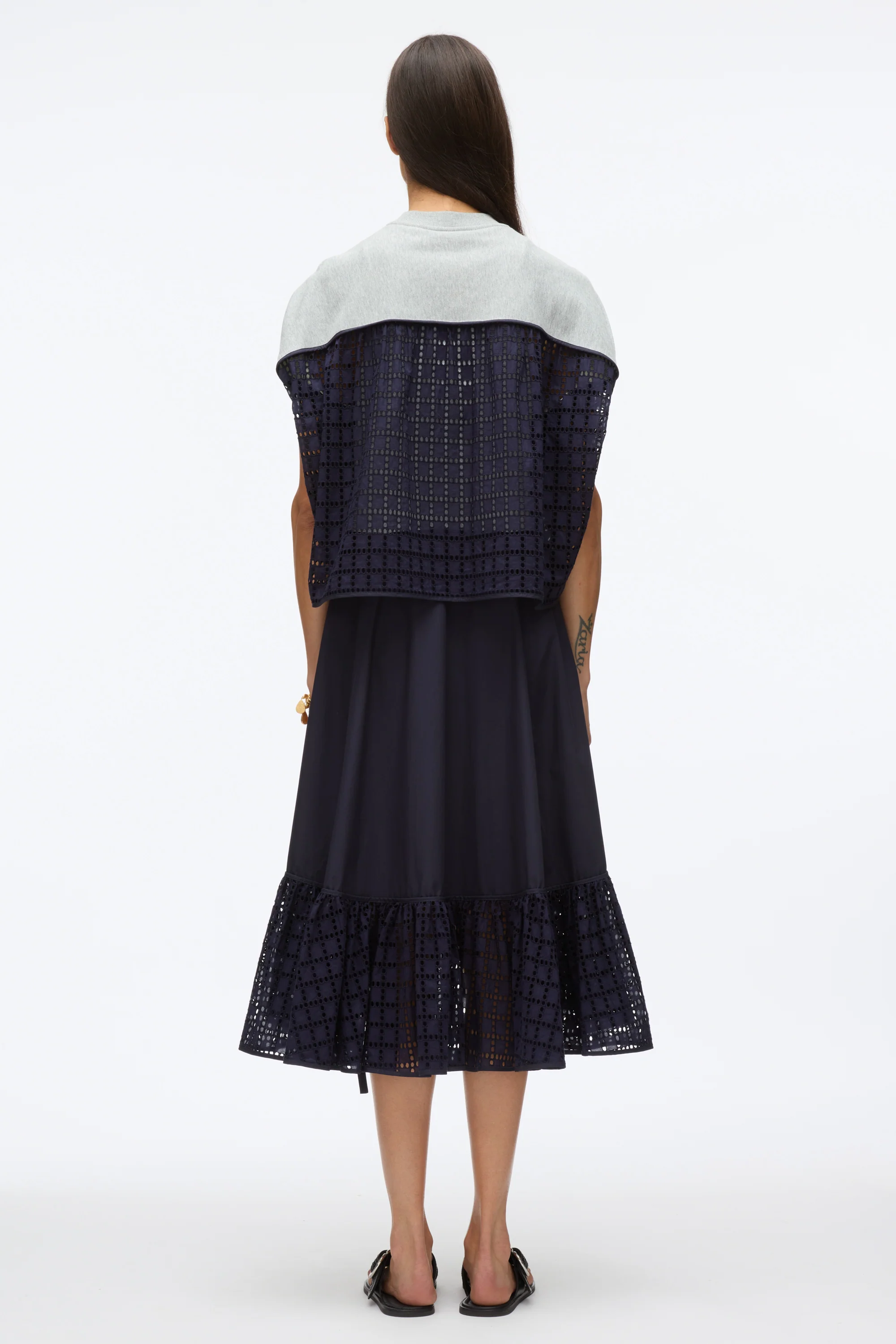 French Terry Dress with Broderie Anglaise - Image 8