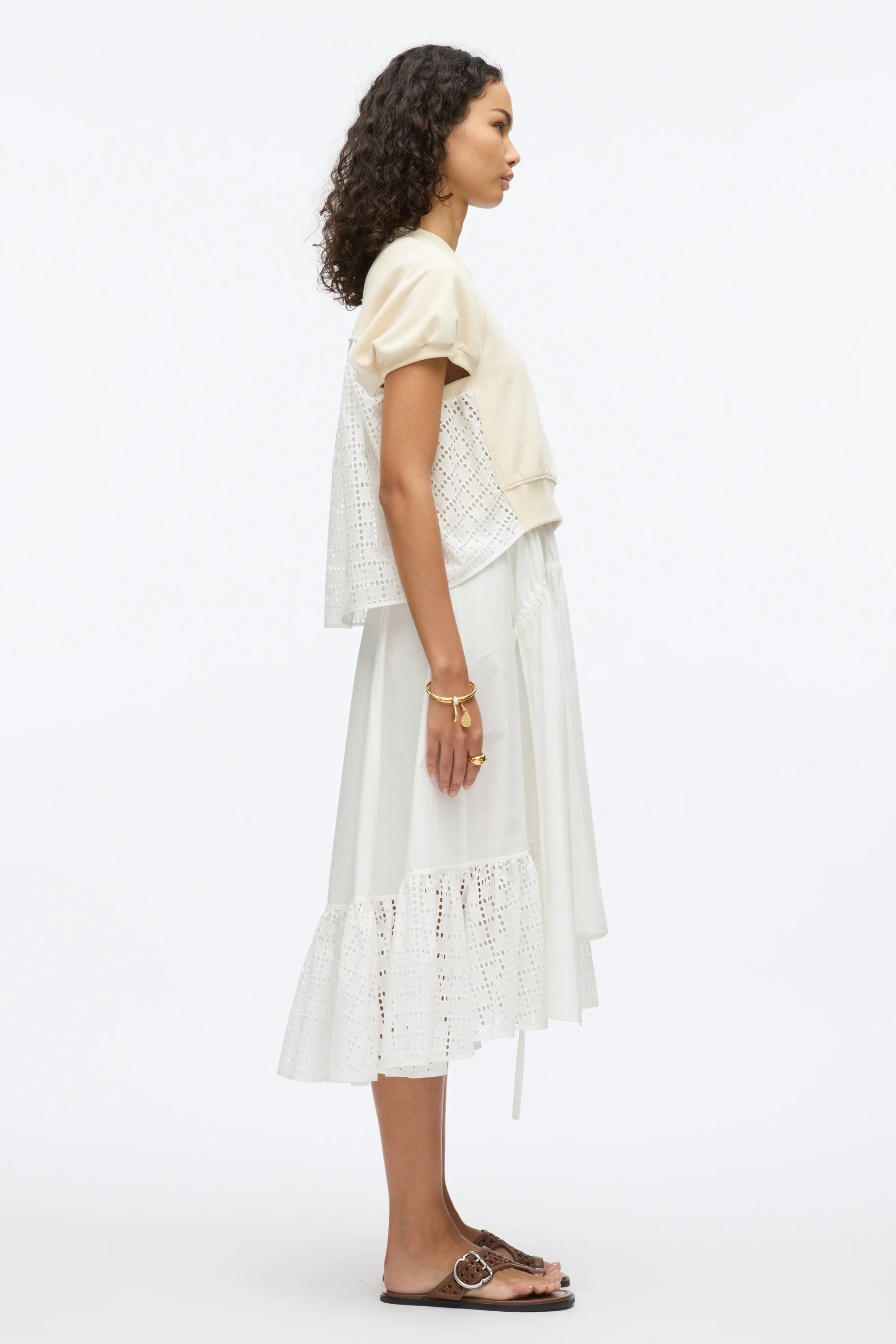 French Terry Dress with Broderie Anglaise - Image 3