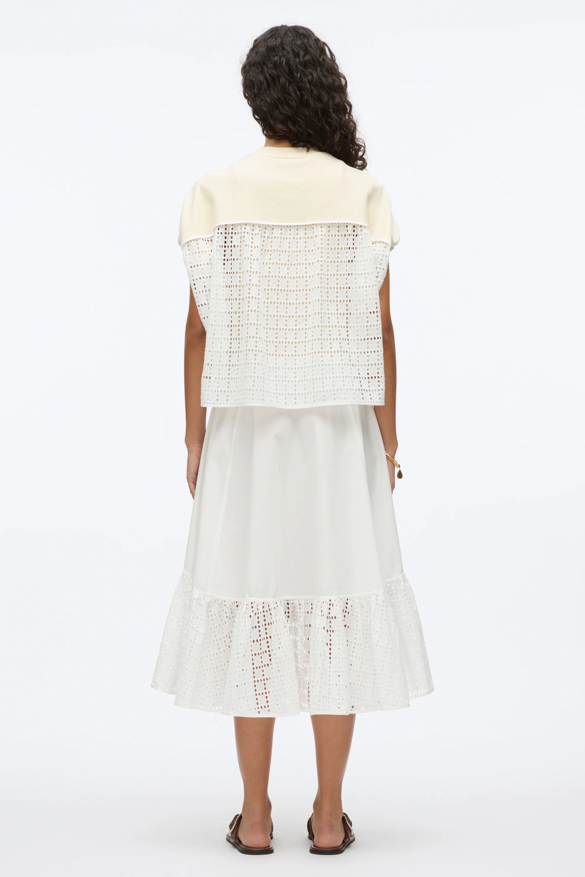 French Terry Dress with Broderie Anglaise - Image 4