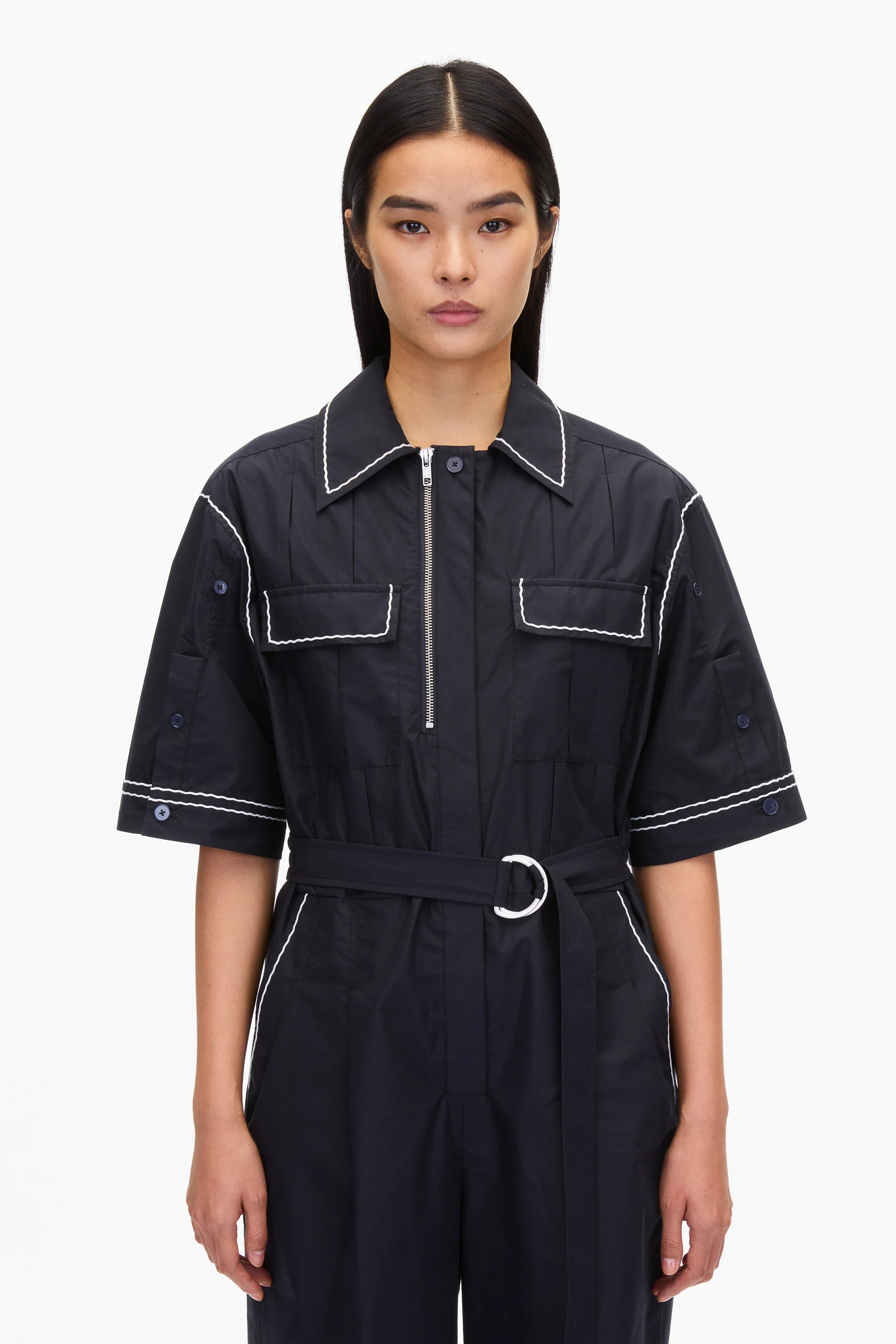 Jumpsuit with Wave Embroidery - Image 4