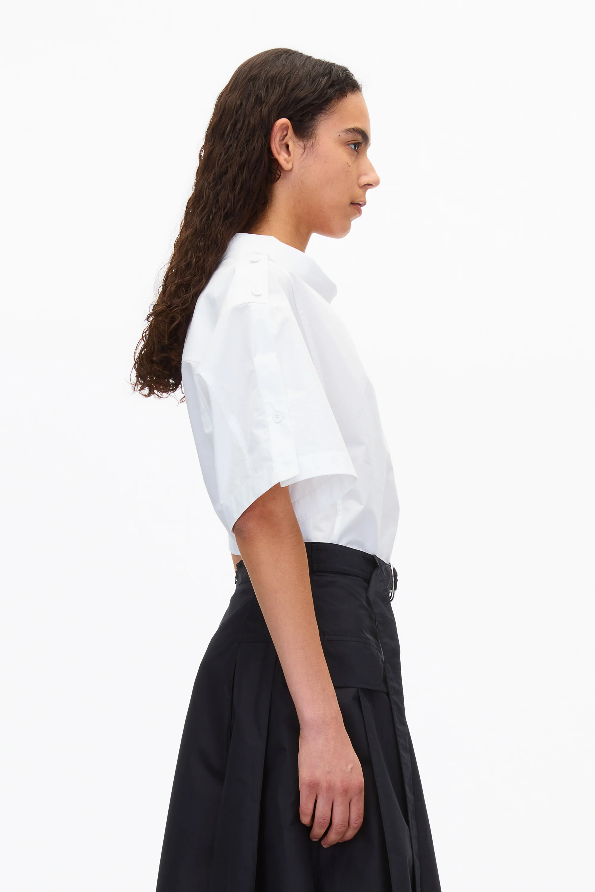 Cocoon Roll Collar Poplin Top - Image 3