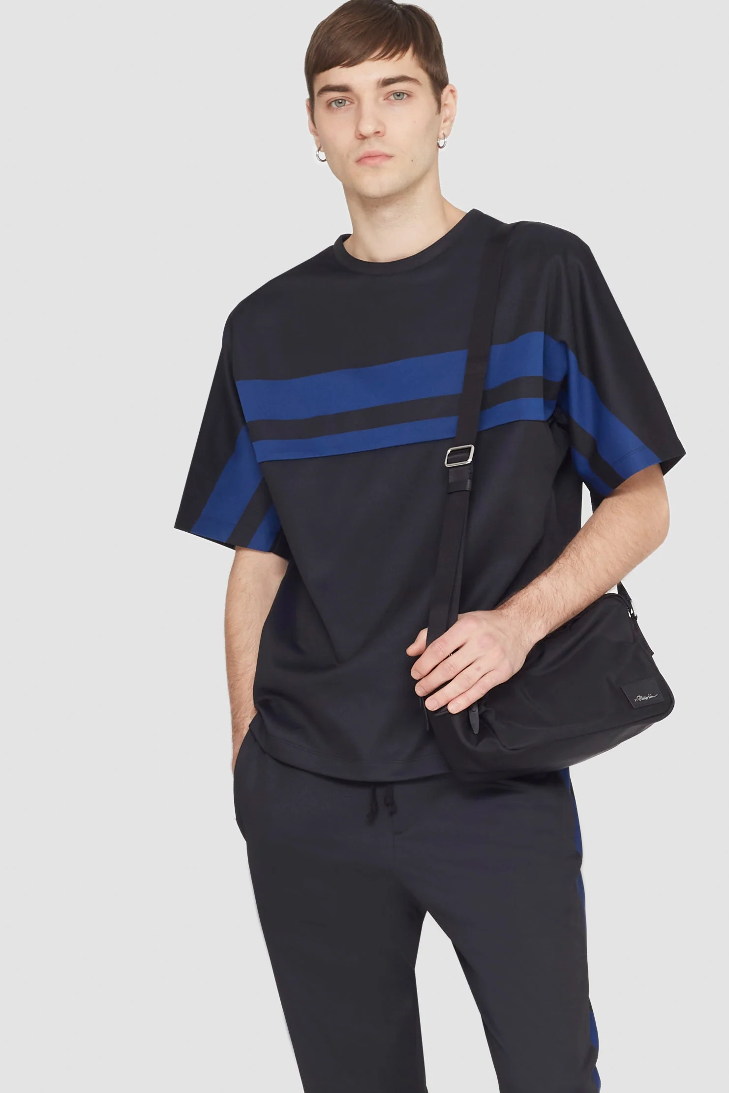 Short Sleeve Stripe Ponte T-Shirt - Image 5