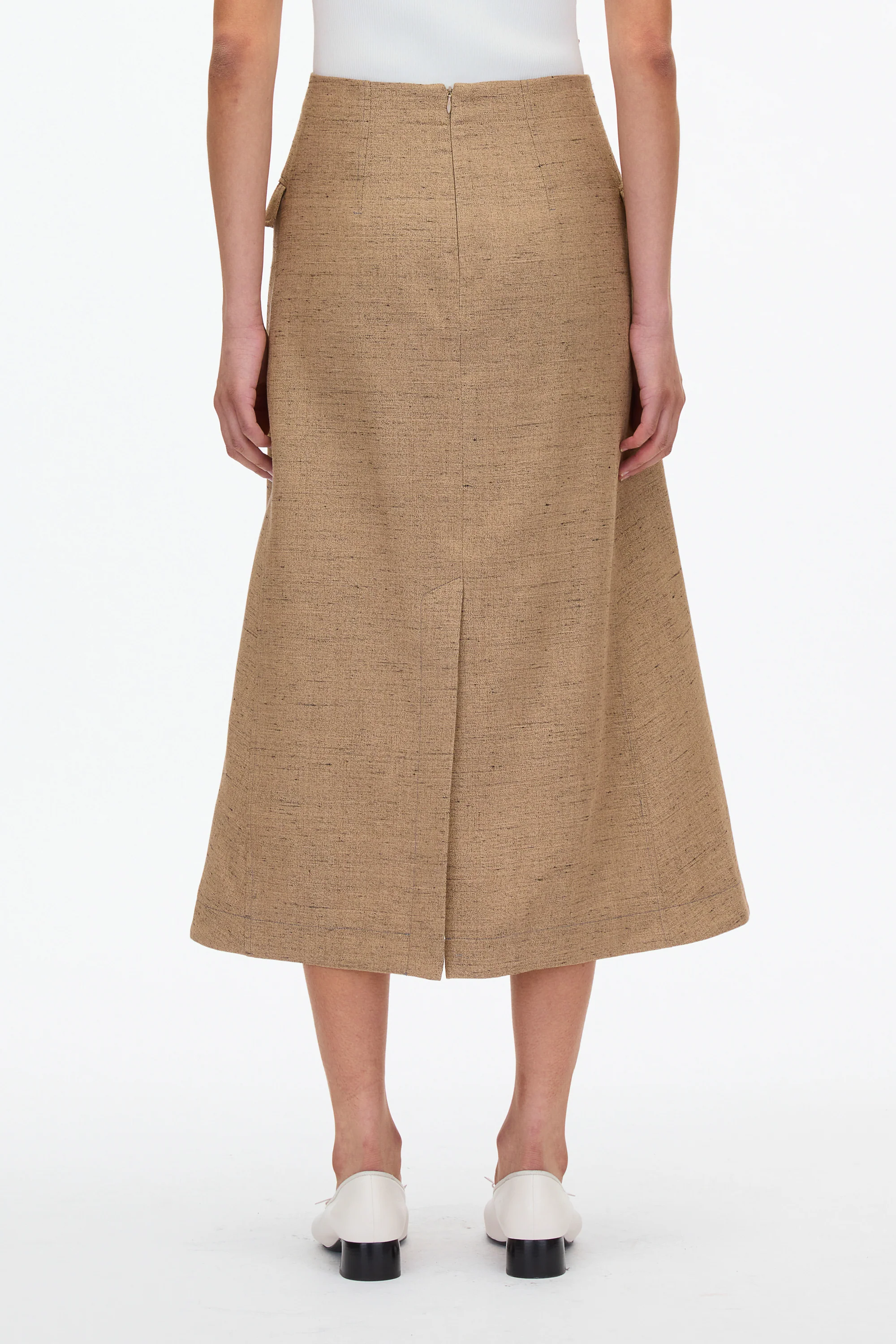 Faux Wrap Half Skirt with Tie Waist - Image 8