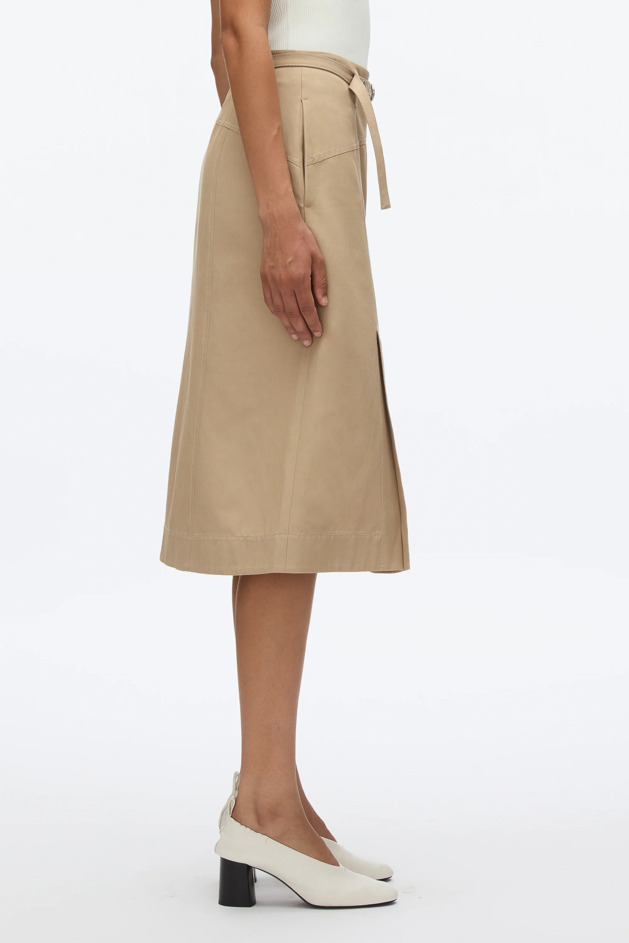 Utility Skirt with Zip Chiffon Godet - Image 8