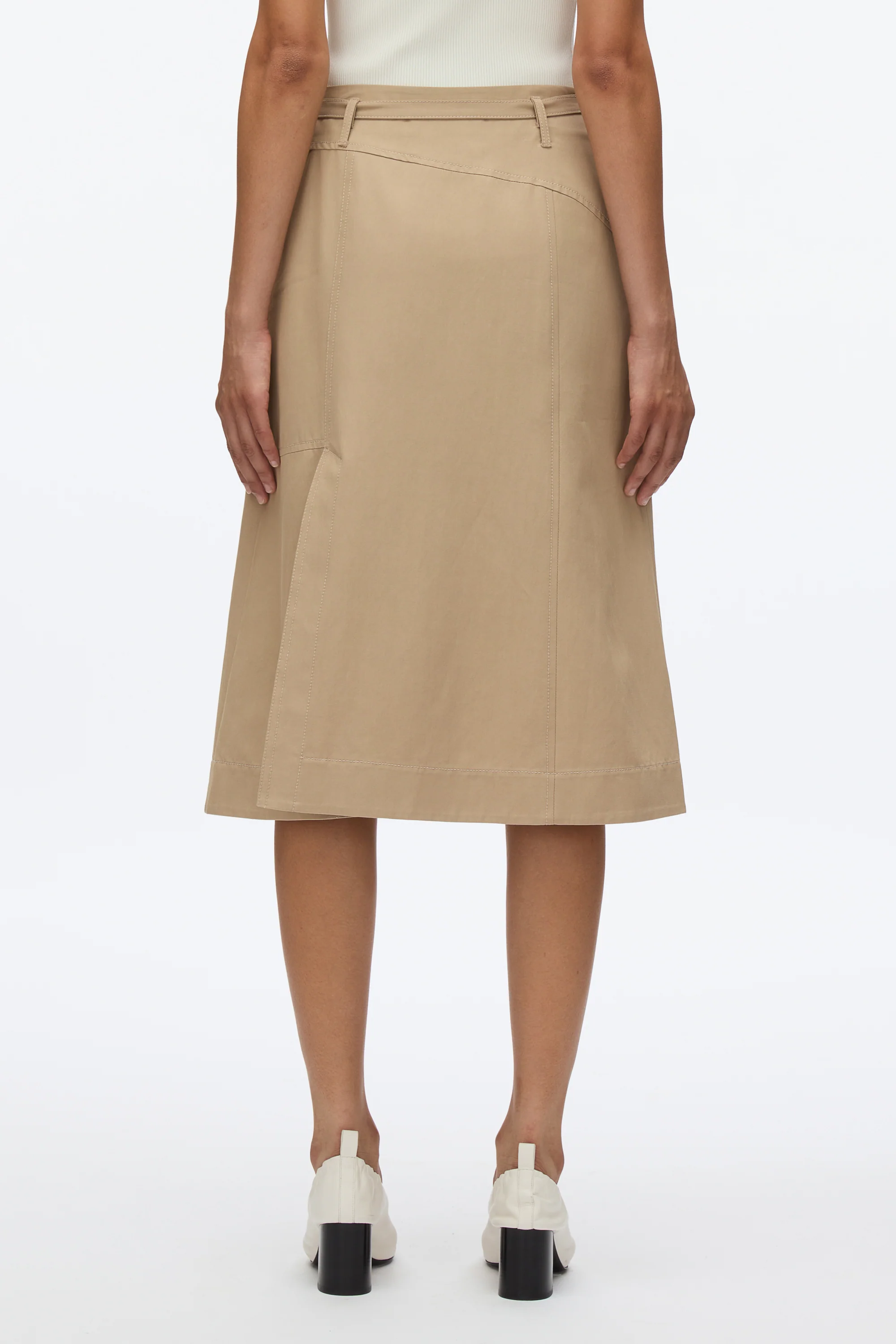 Utility Skirt with Zip Chiffon Godet - Image 9
