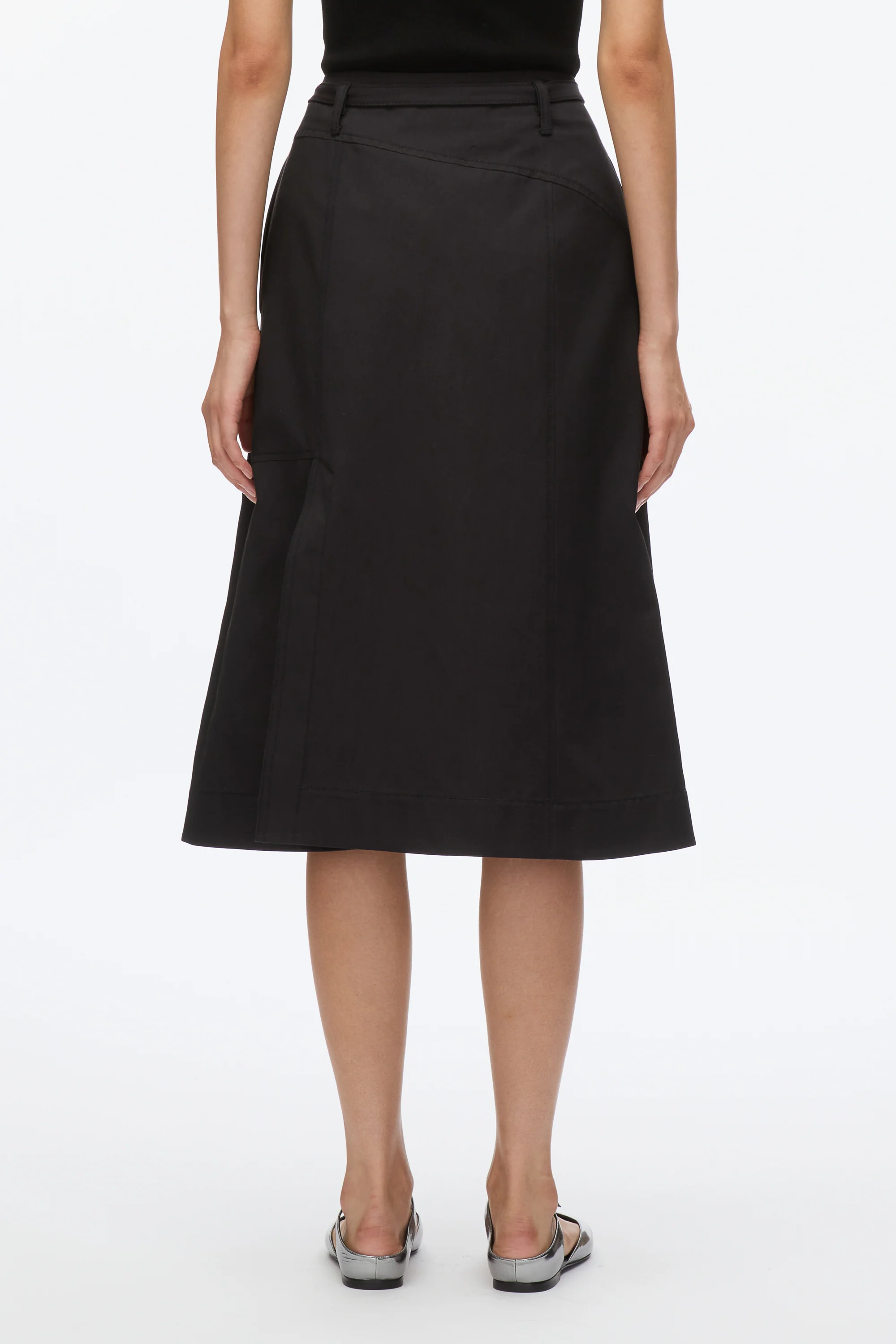 Utility Skirt with Zip Chiffon Godet - Image 4