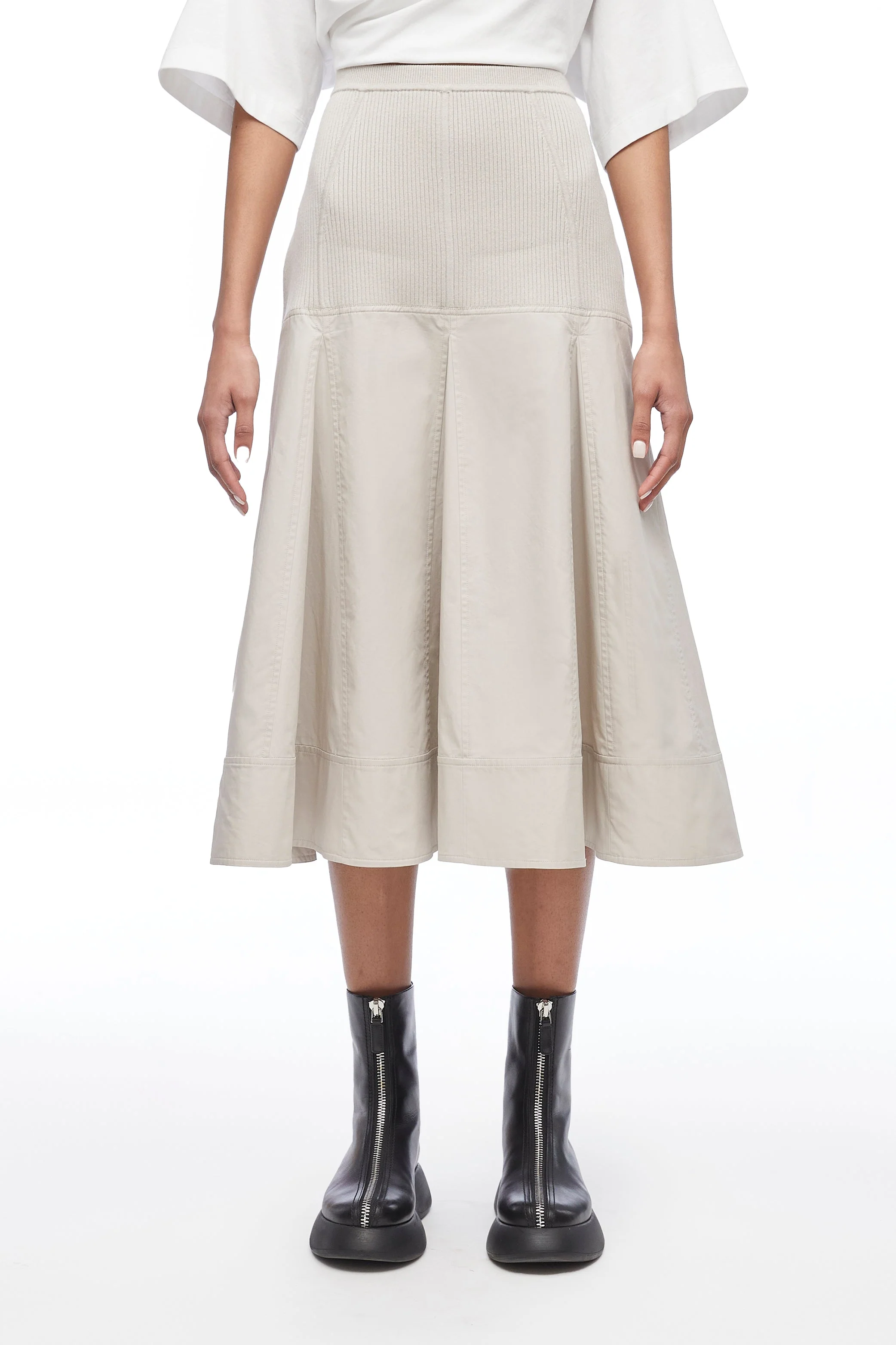 Knit Poplin Midi Skirt - Image 6