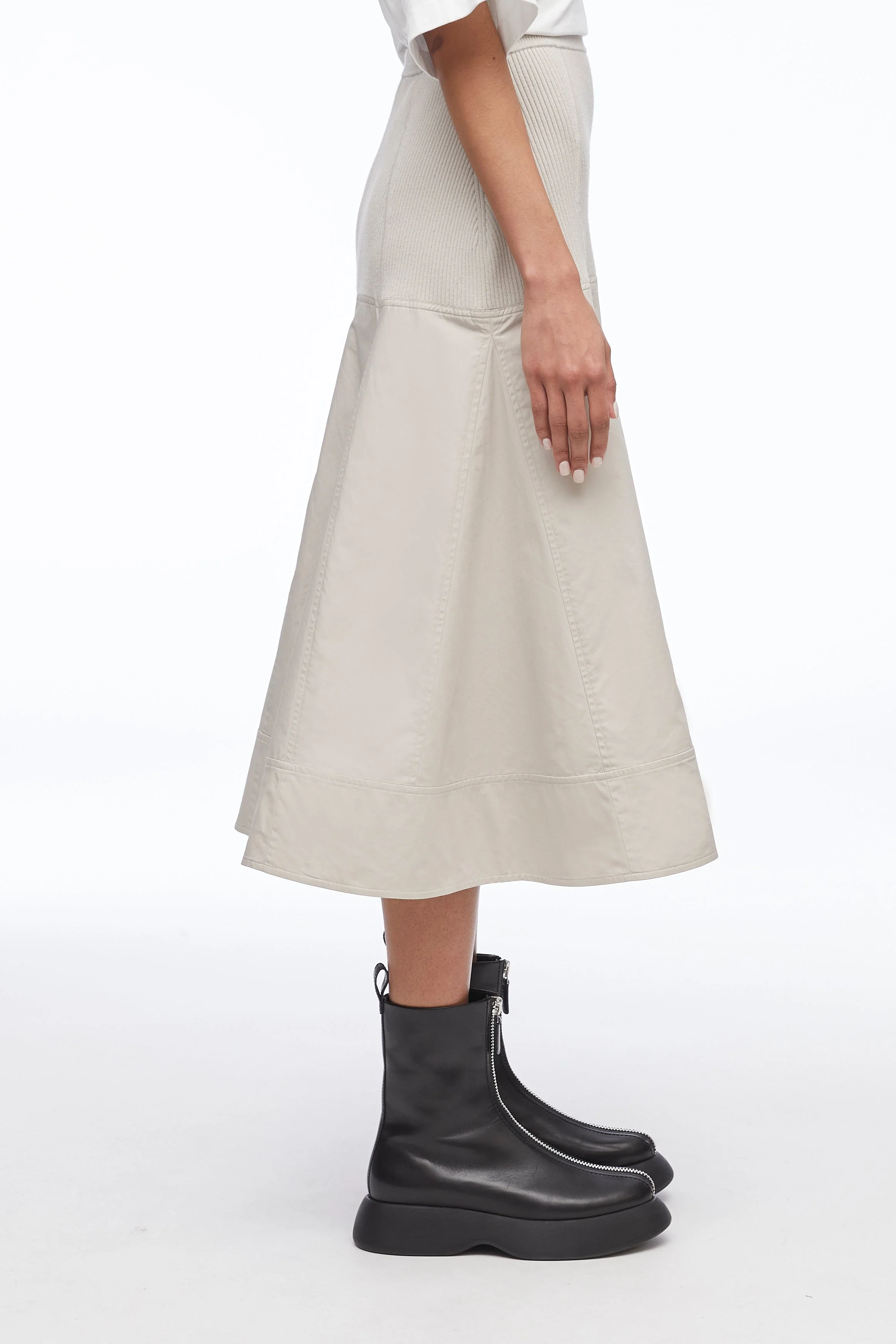 Knit Poplin Midi Skirt - Image 7