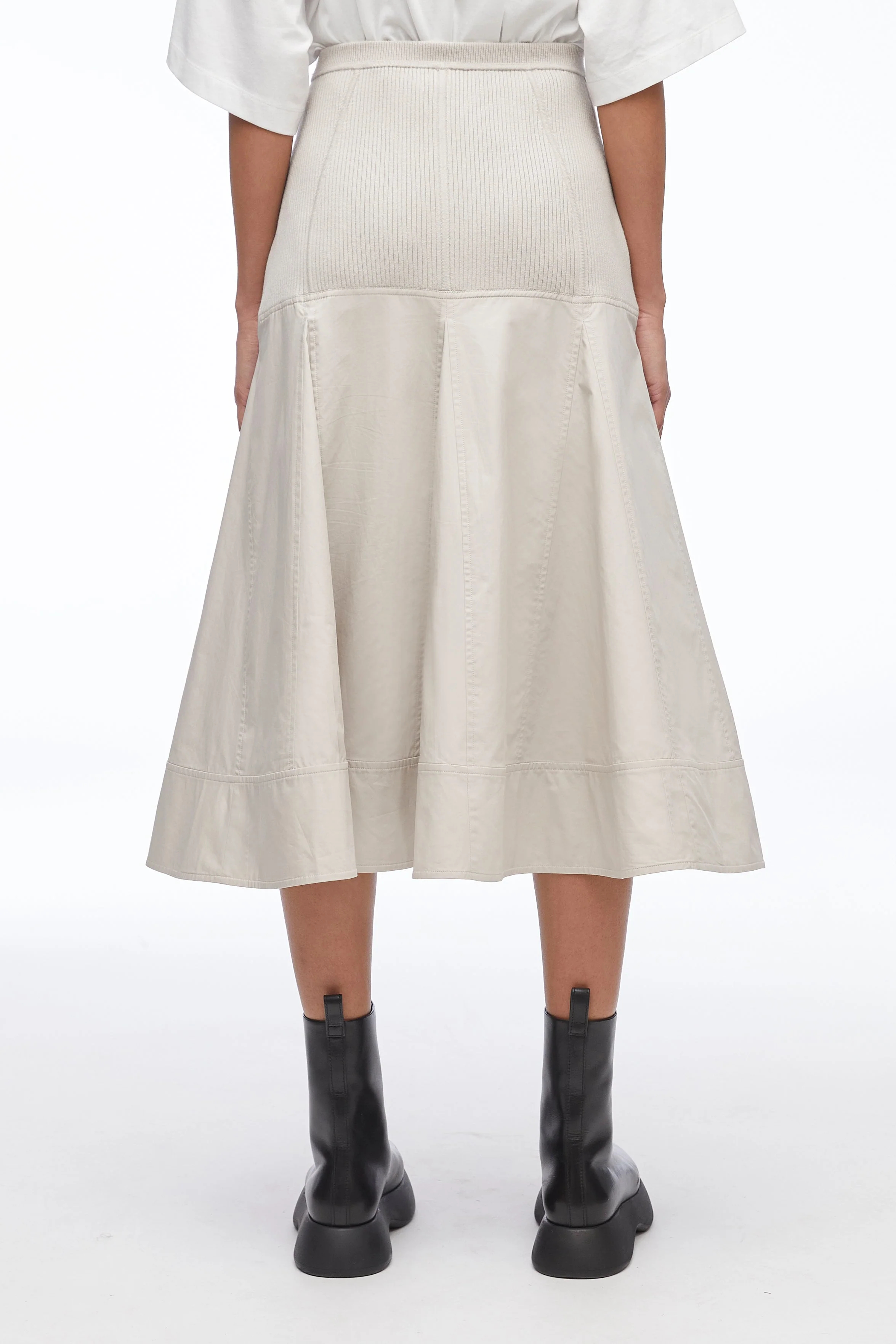 Knit Poplin Midi Skirt - Image 8