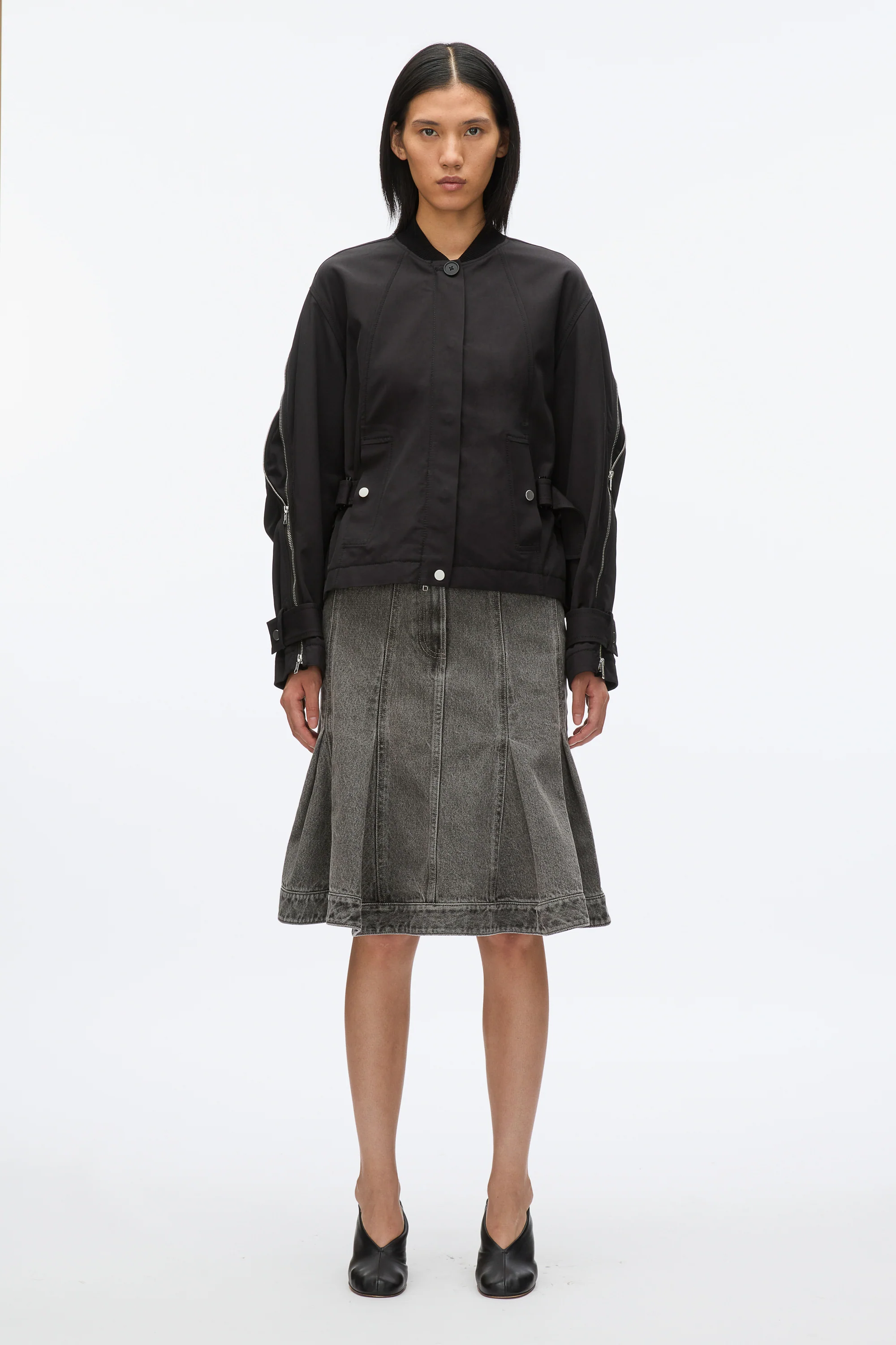 Zip Cocoon Back Bomber Jacket - Image 3