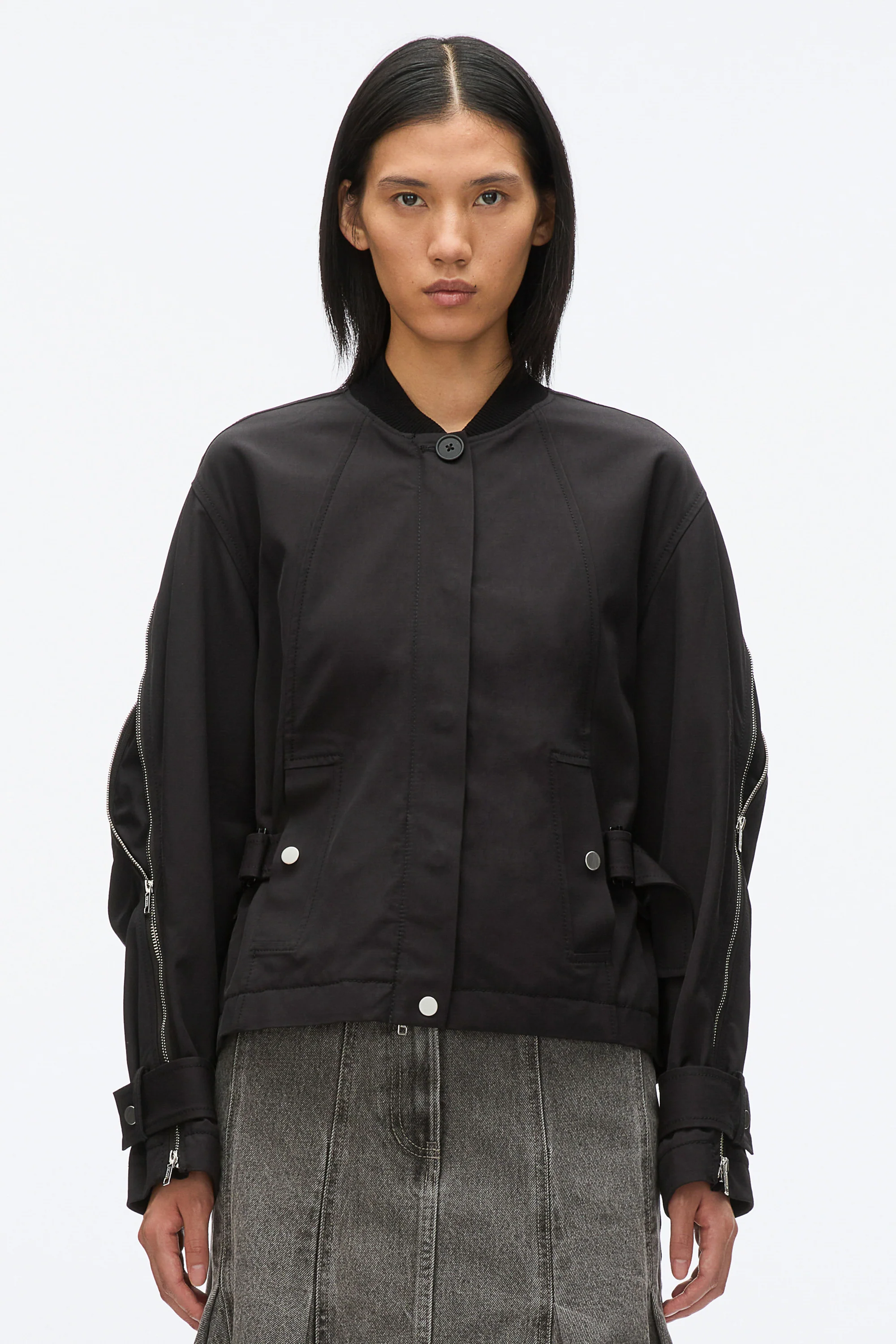 Zip Cocoon Back Bomber Jacket - Image 4