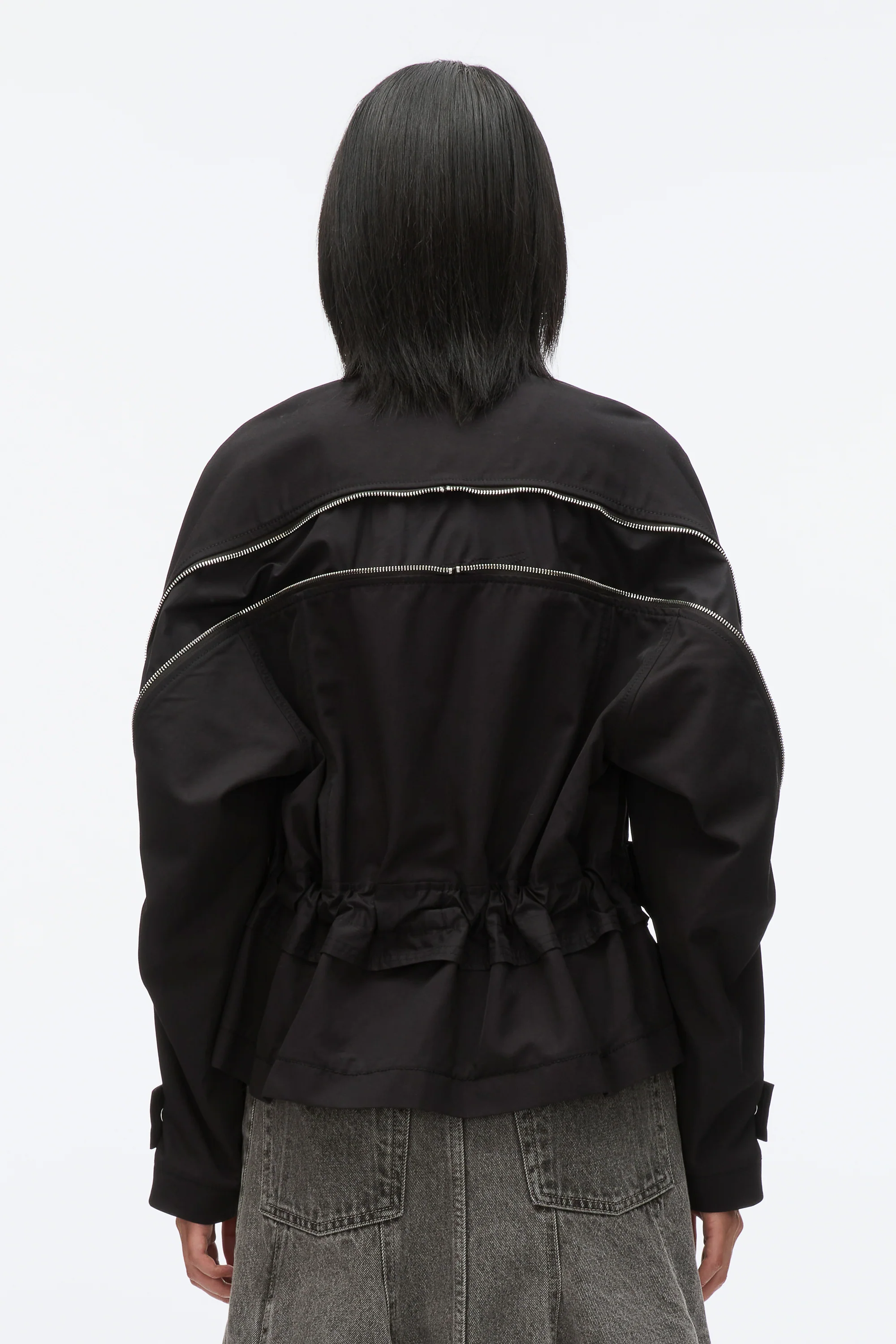 Zip Cocoon Back Bomber Jacket - Image 6