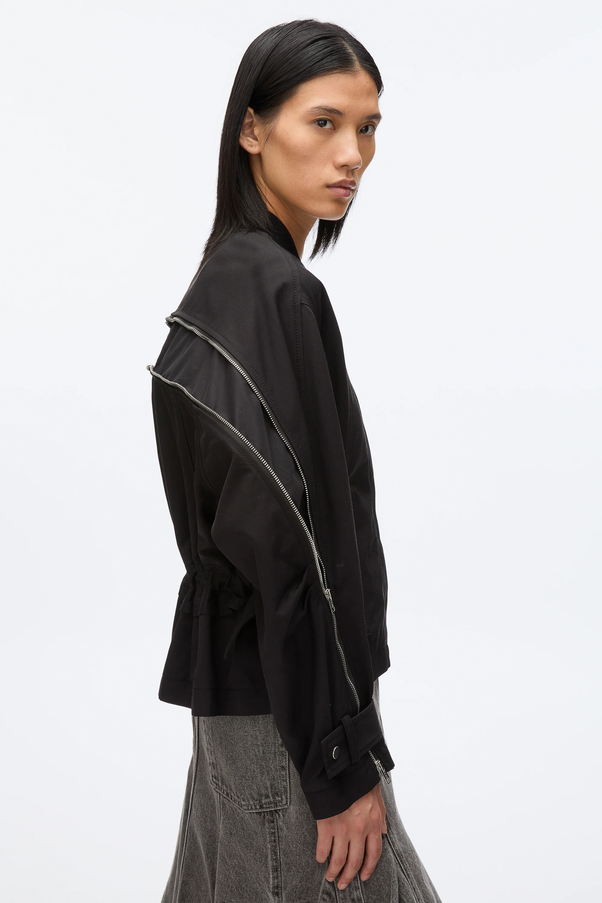 Zip Cocoon Back Bomber Jacket - Image 7