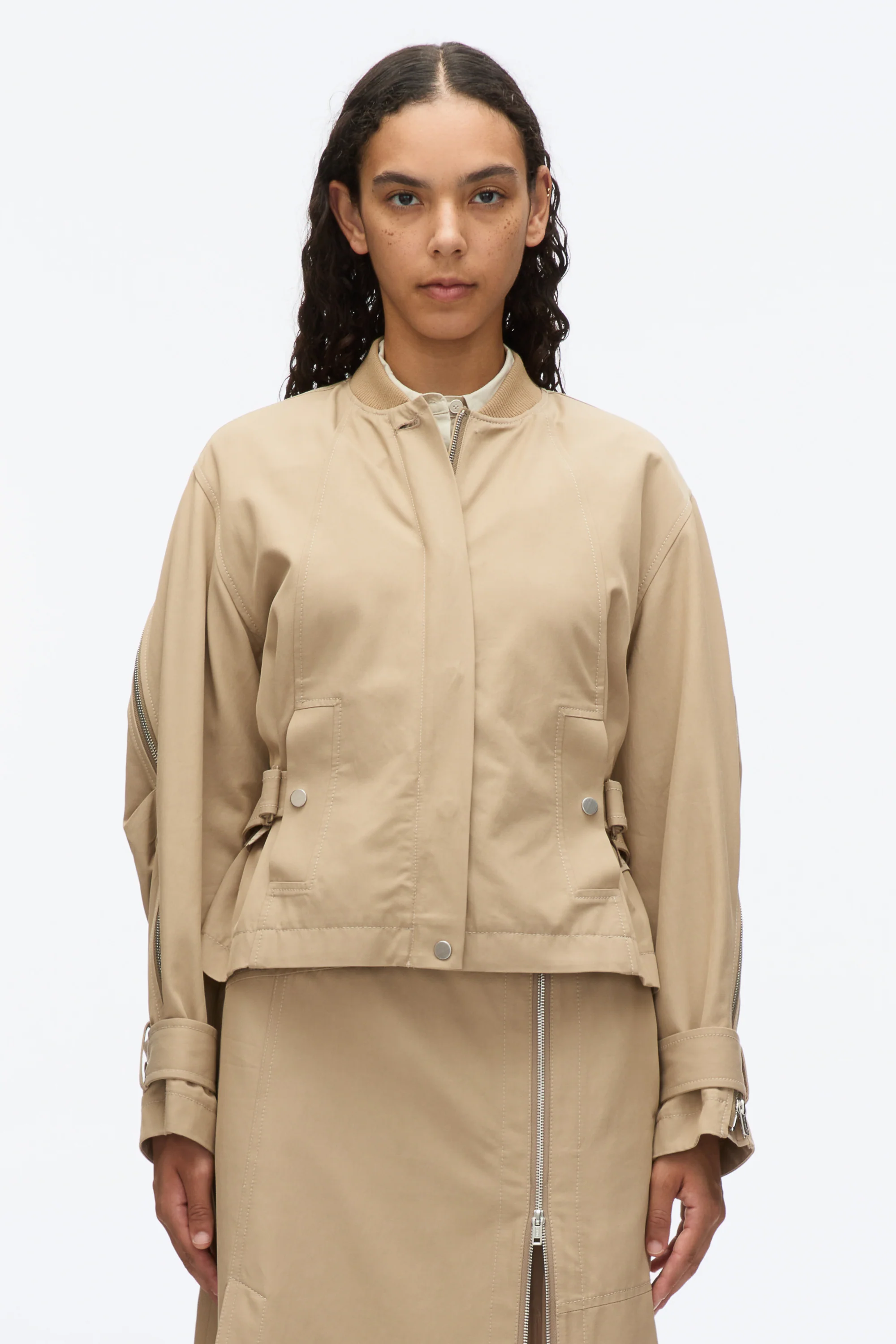 Zip Cocoon Back Bomber Jacket - Image 11