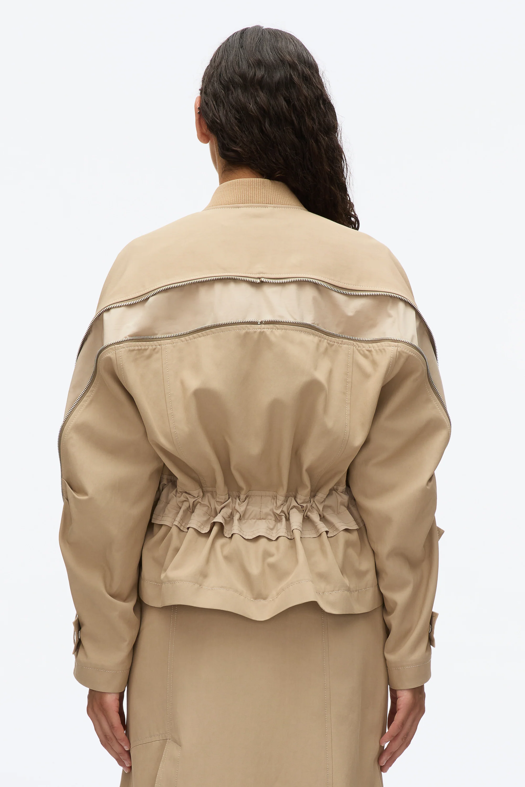 Zip Cocoon Back Bomber Jacket - Image 13