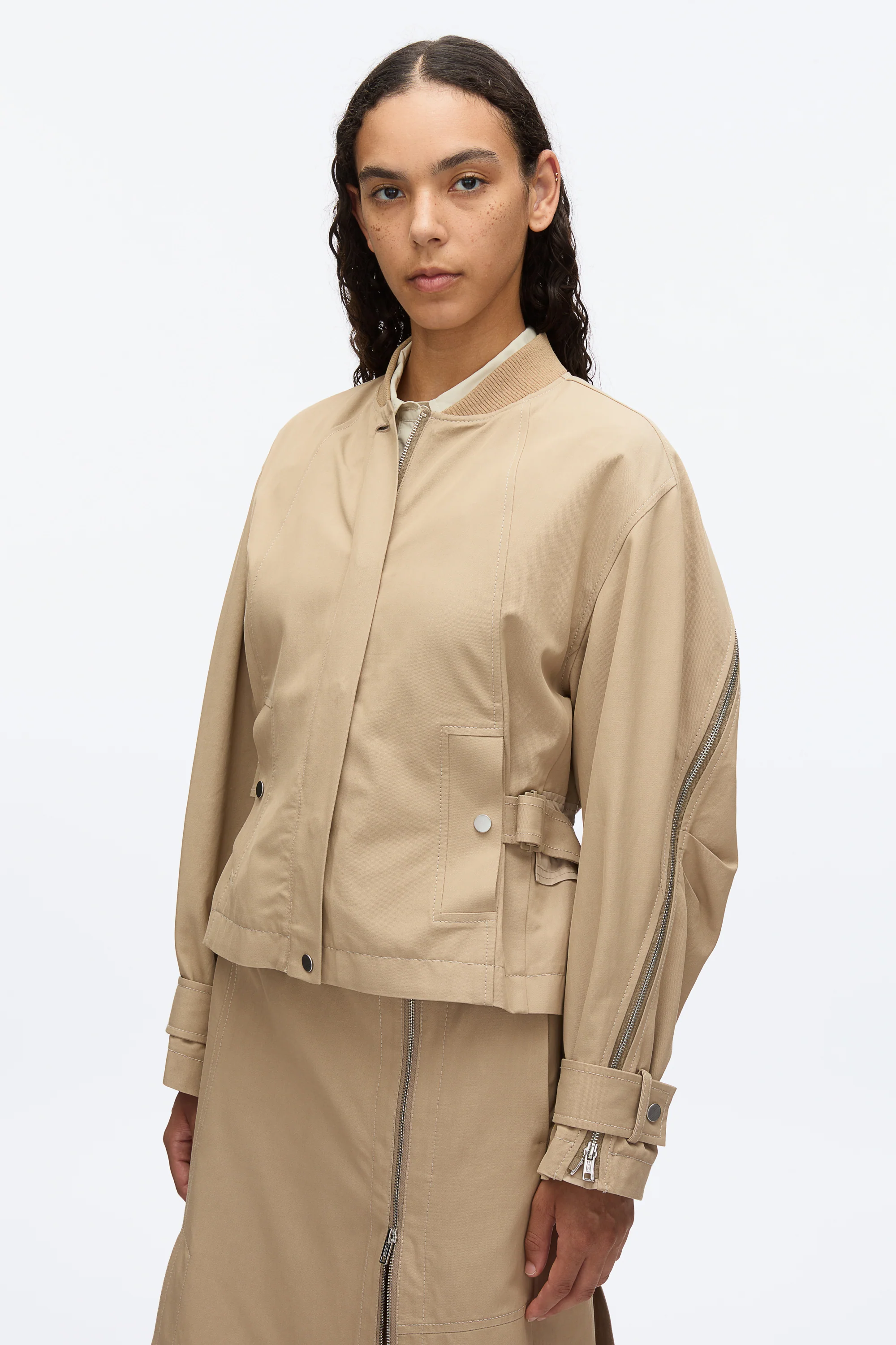 Zip Cocoon Back Bomber Jacket - Image 15