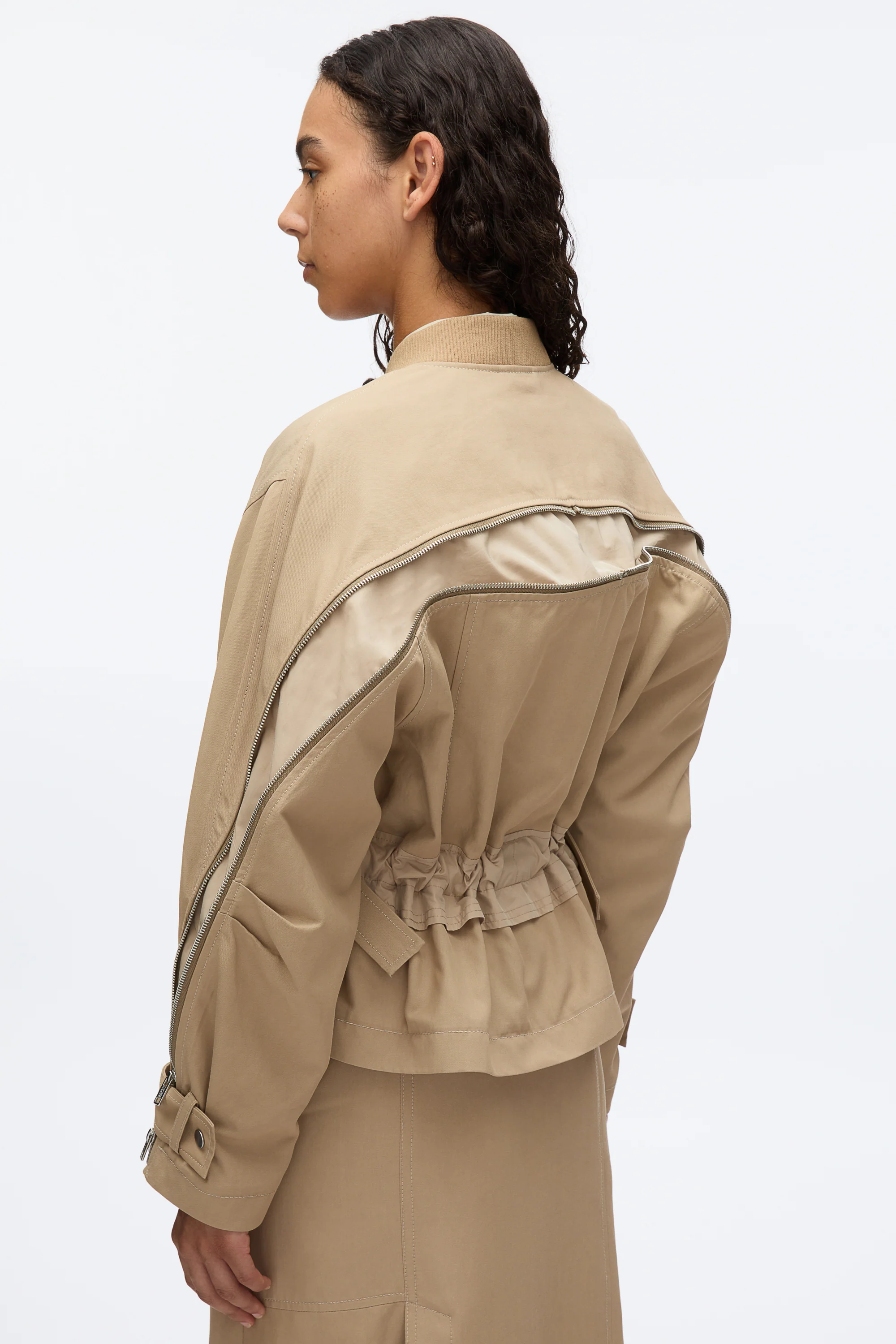 Zip Cocoon Back Bomber Jacket - Image 16